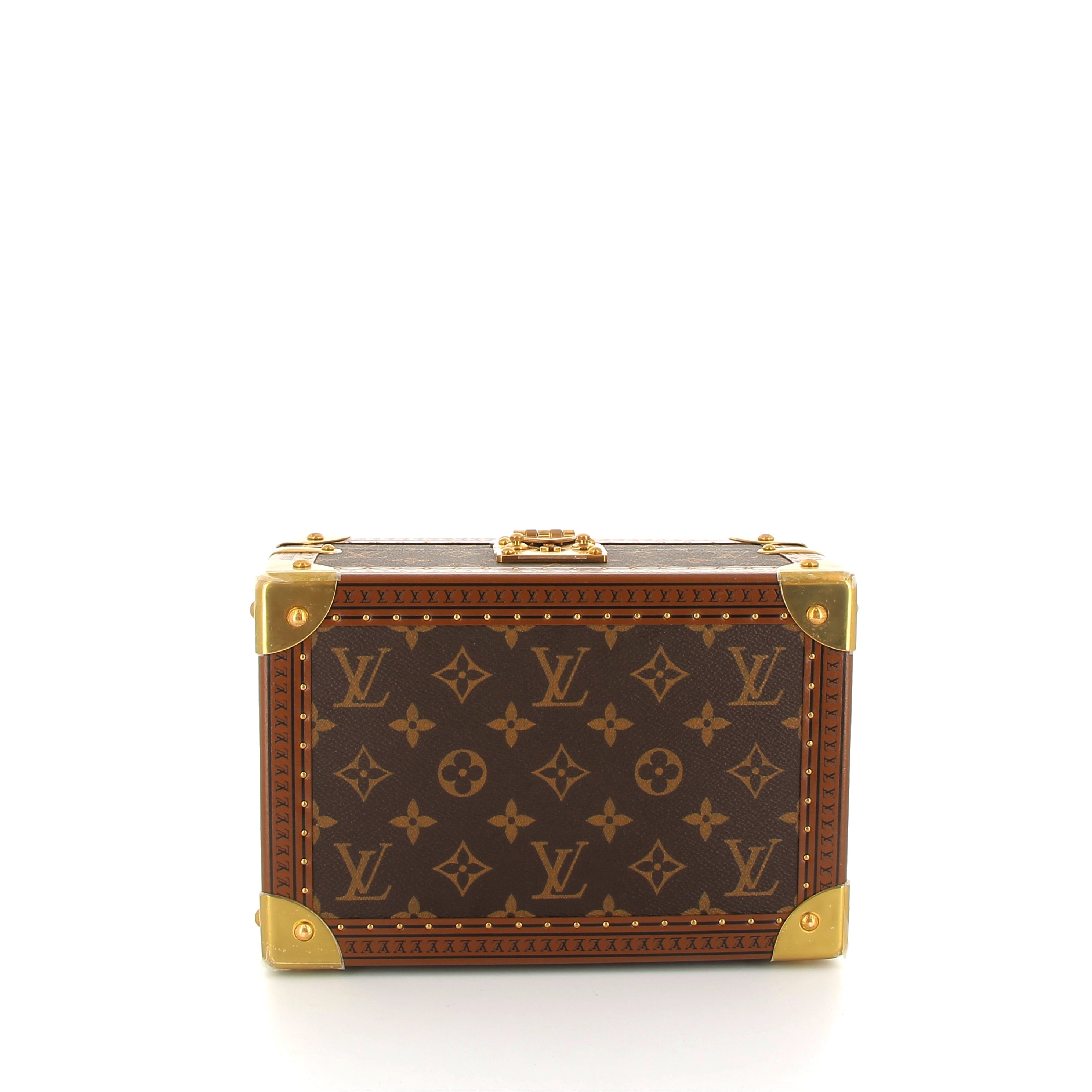 LOUIS VUITTON Malle Coffret Trésor 24 Bleu Lagon Toile Monogram