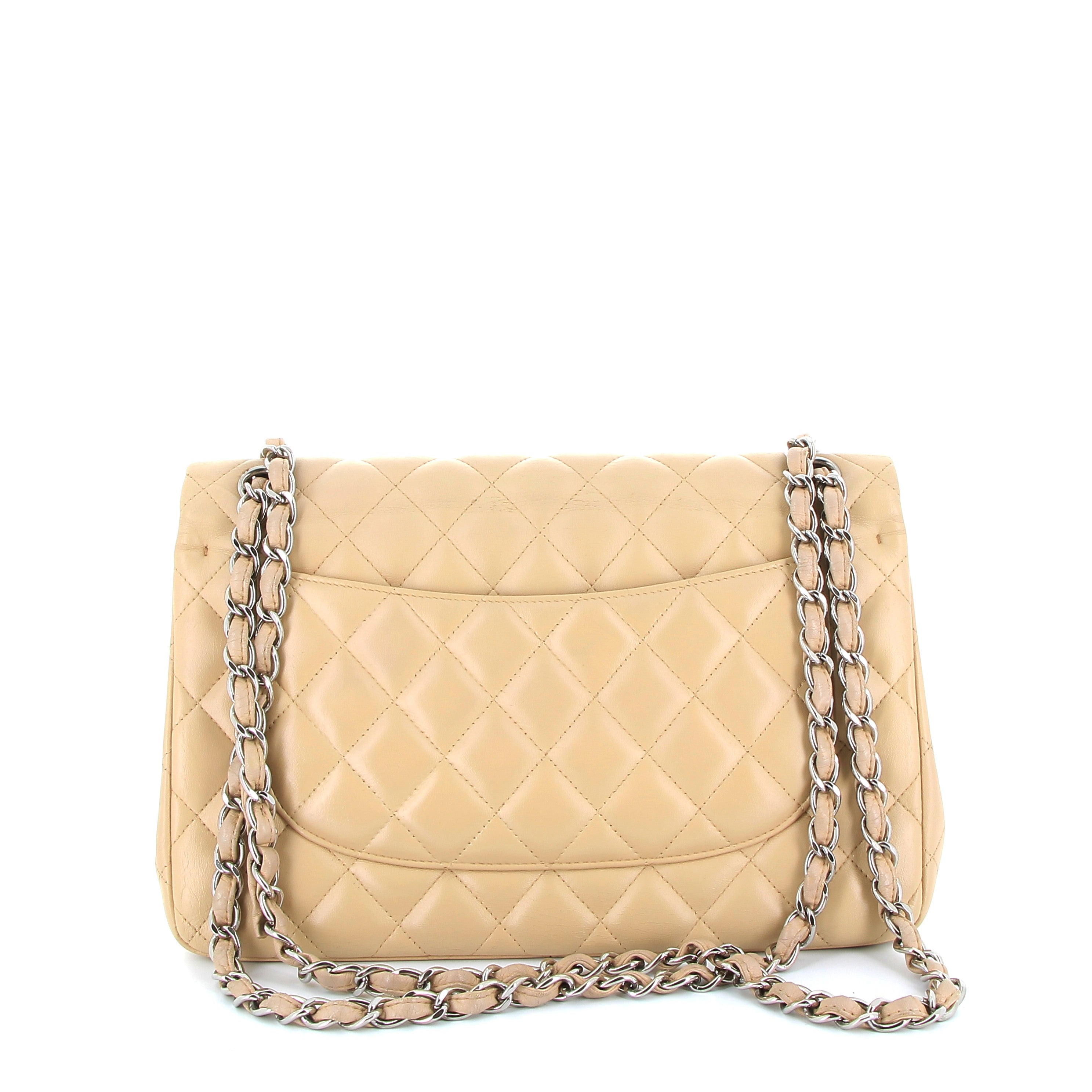 CHANEL Preowned Timeless Beige Grand Modèle Finition Argenté