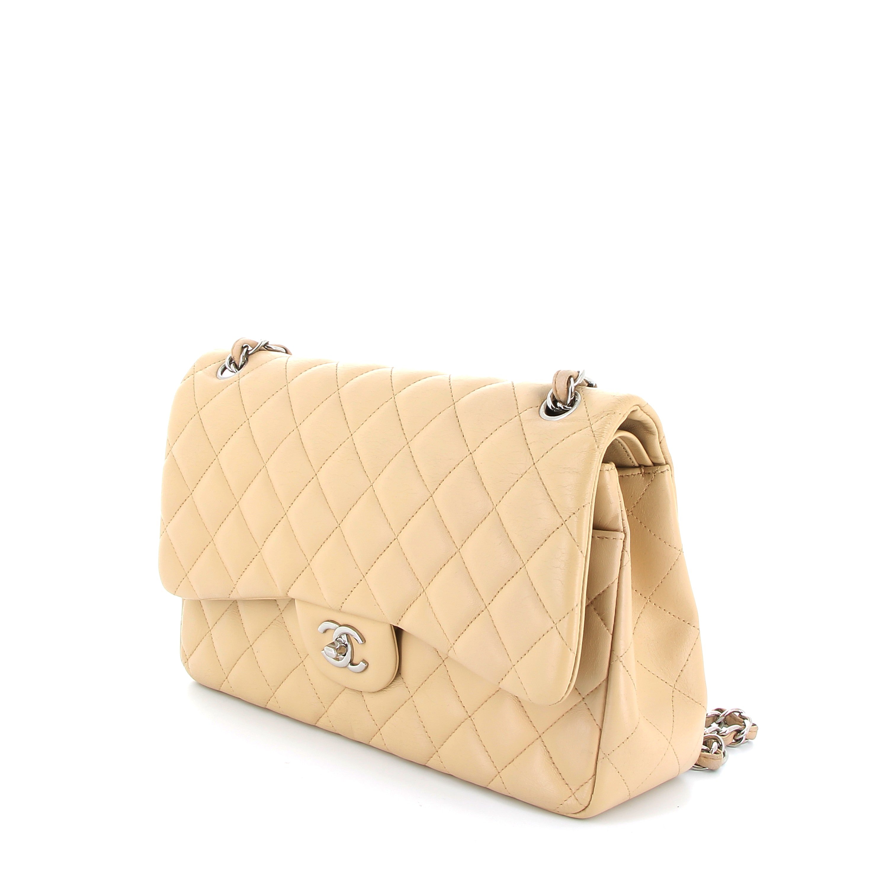 CHANEL Preowned Timeless Beige Grand Modèle Finition Argenté