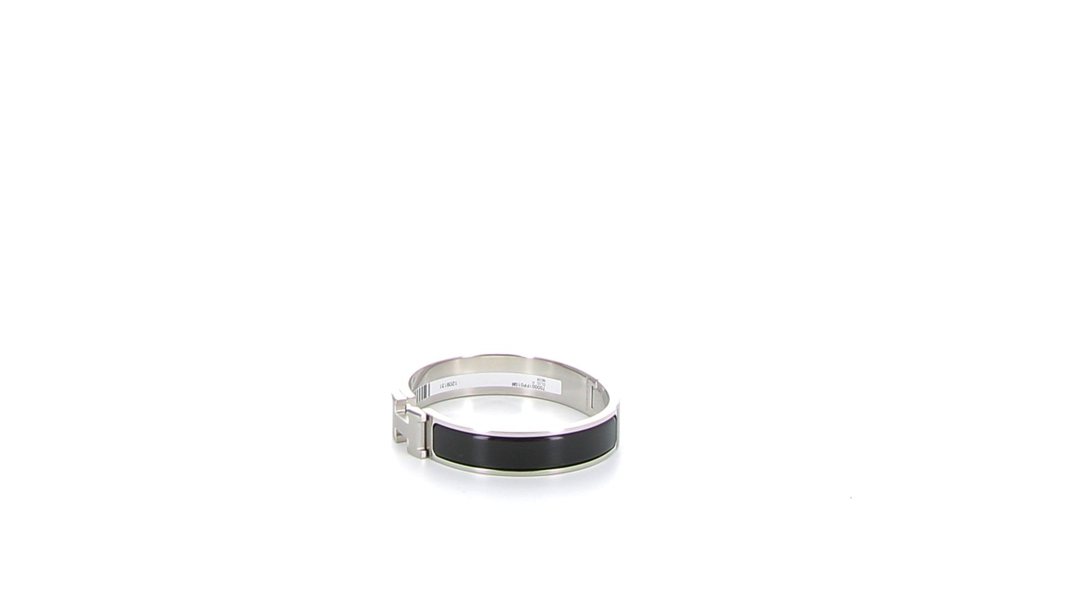 HERMES Bracelet Clic H Noir Finition Palladié