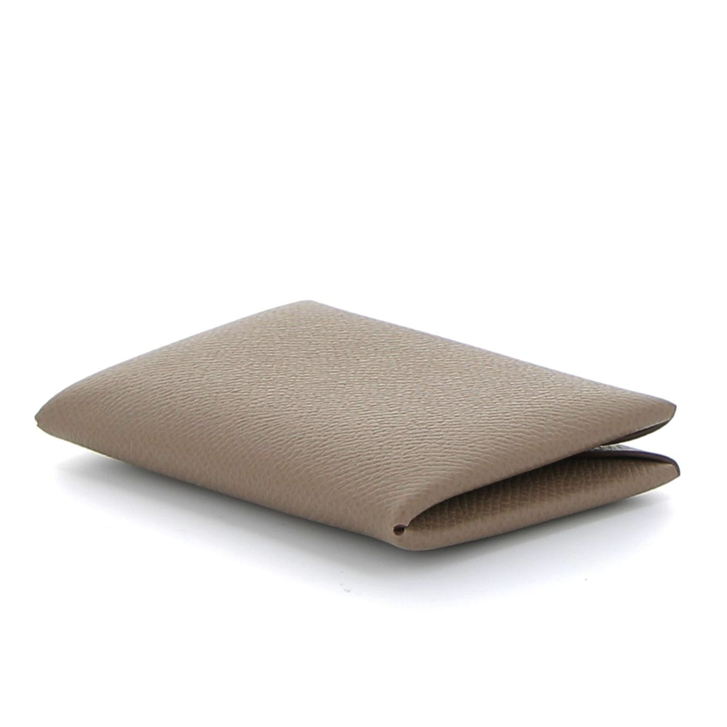 HERMES Calvi Card Holder Epsom Calfskin Etoupe