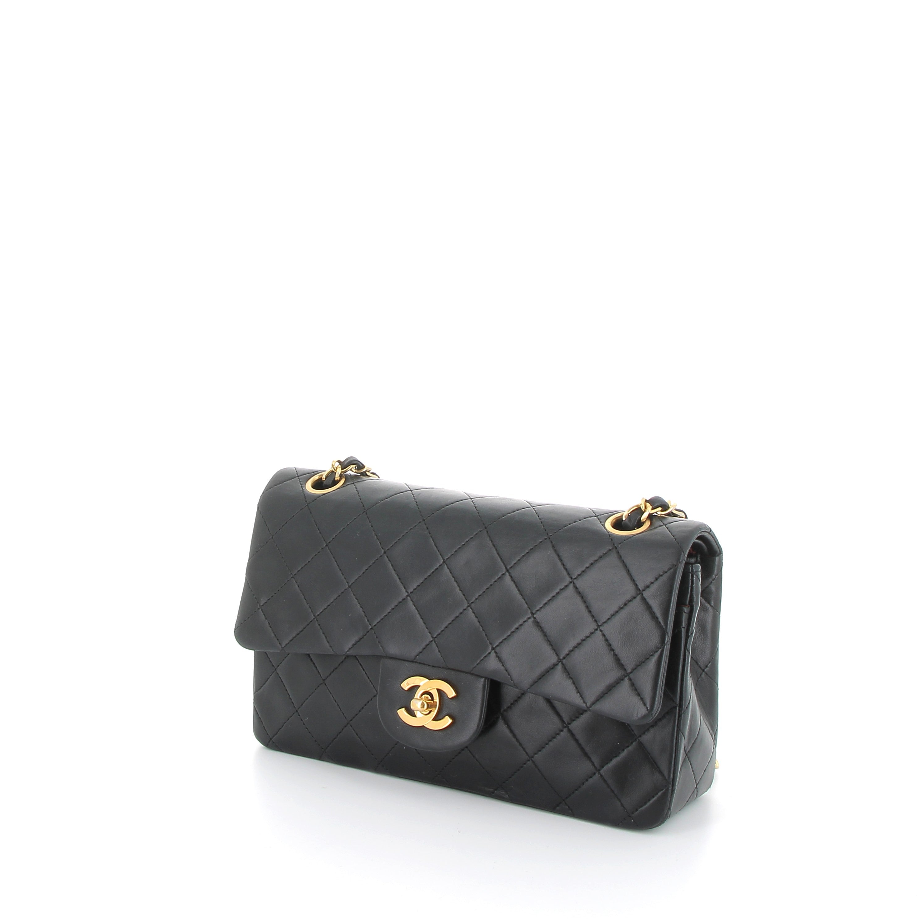 Chanel Vintage Lambskin Double Flap Gold Finish