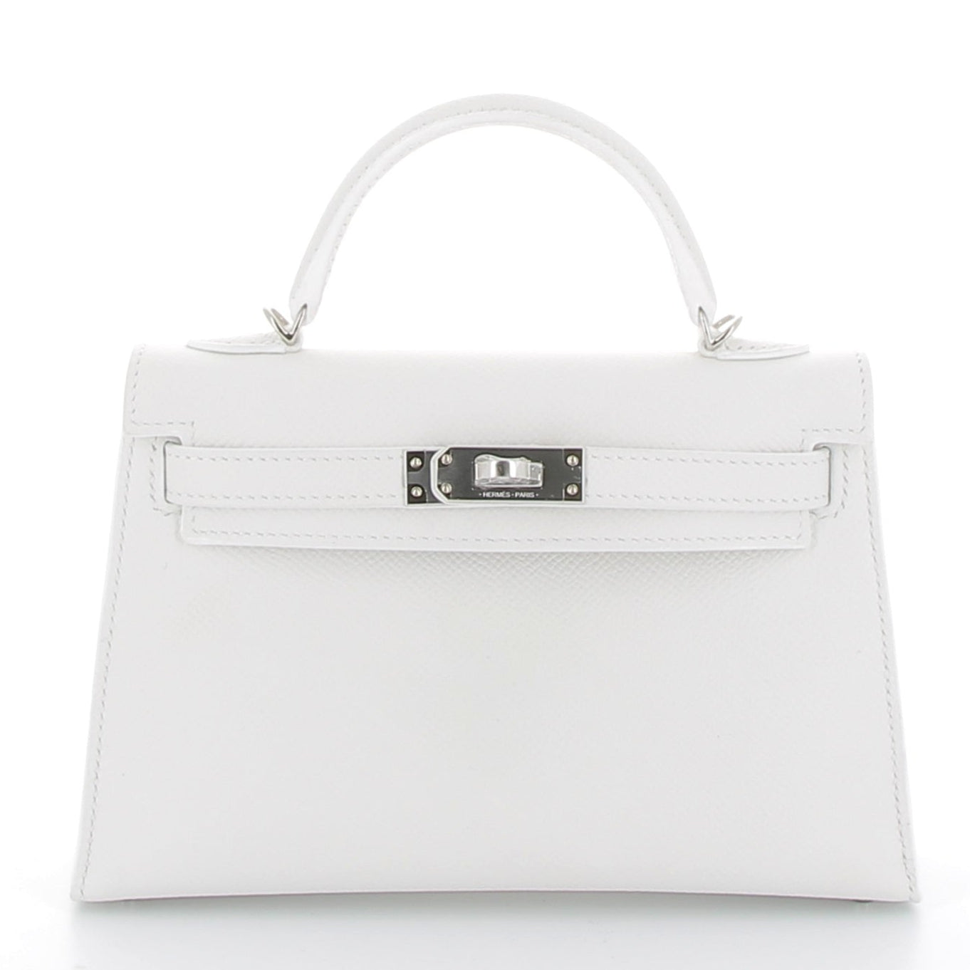 HERMÈS Kelly 20 Sellier Veau Epsom New White Finition Palladié