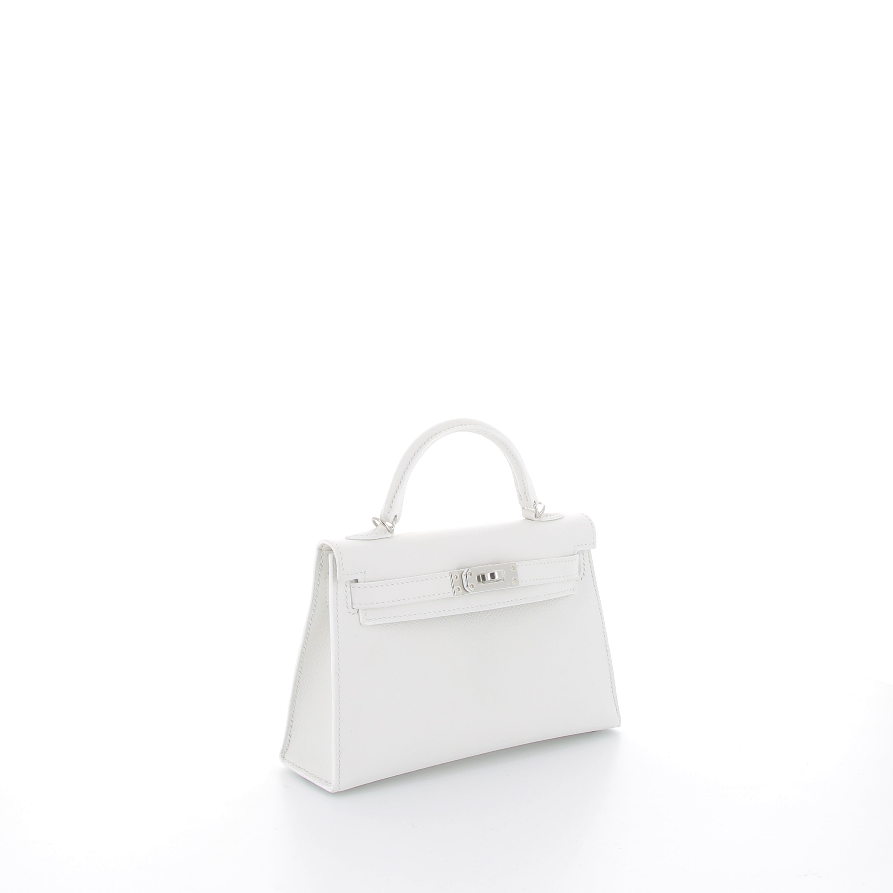 HERMÈS Kelly 20 Sellier Veau Epsom New White