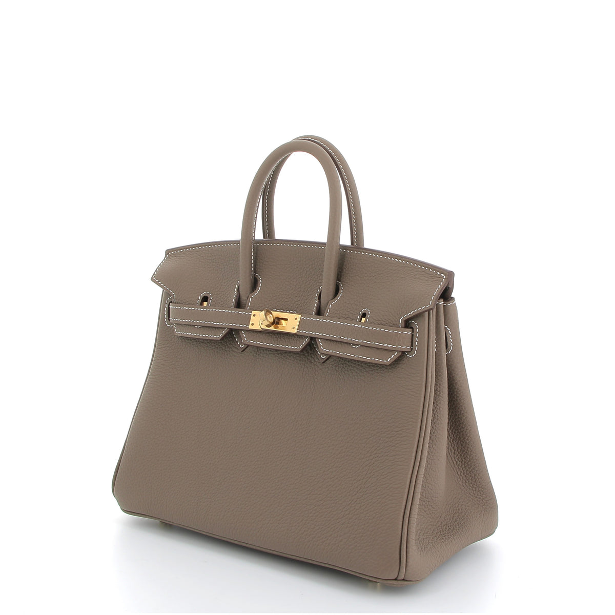 HERMÈS BIRKIN 25 ETOUPE TOGO FINITION OR JAUNE