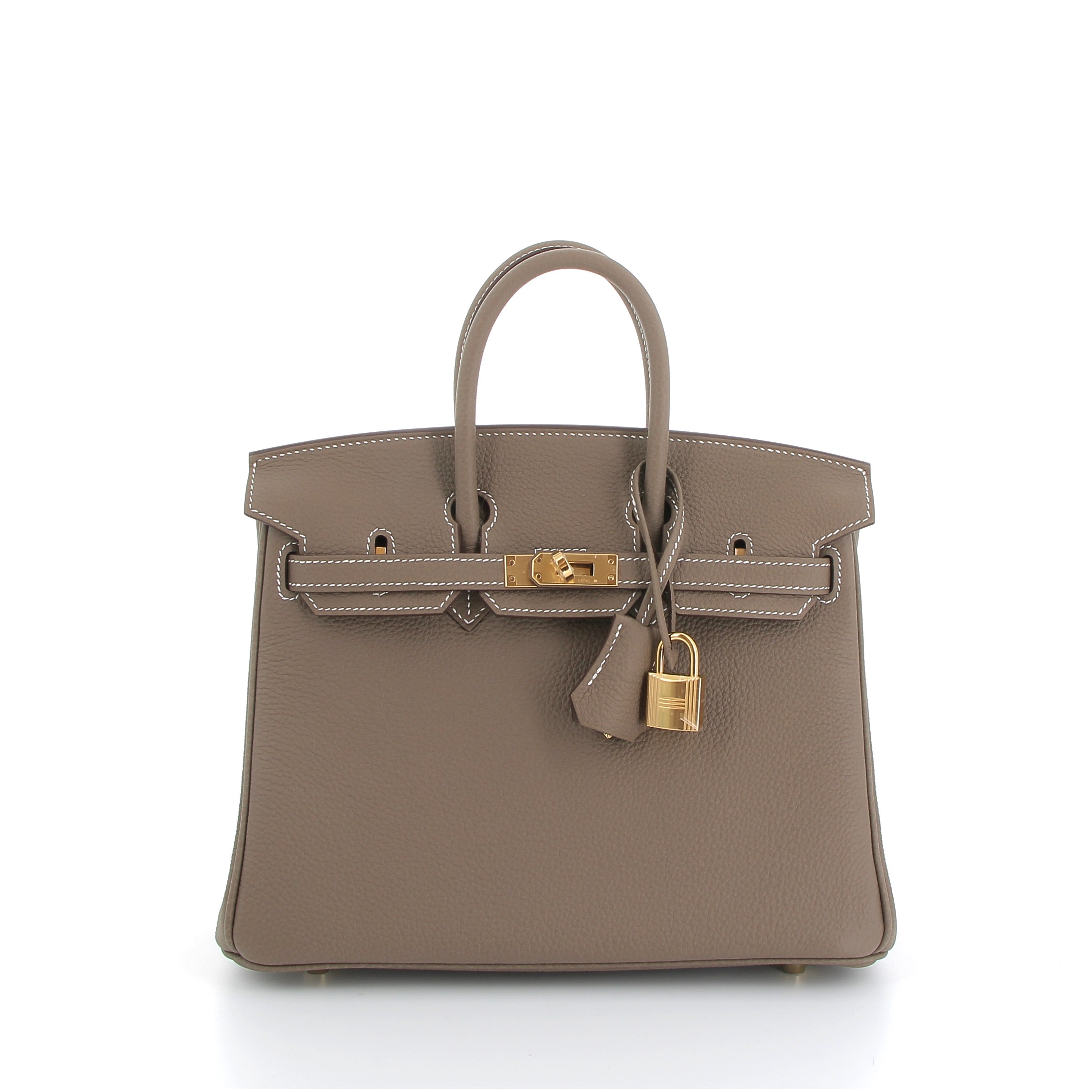 HERMÈS BIRKIN 25 ETOUPE TOGO FINITION OR JAUNE