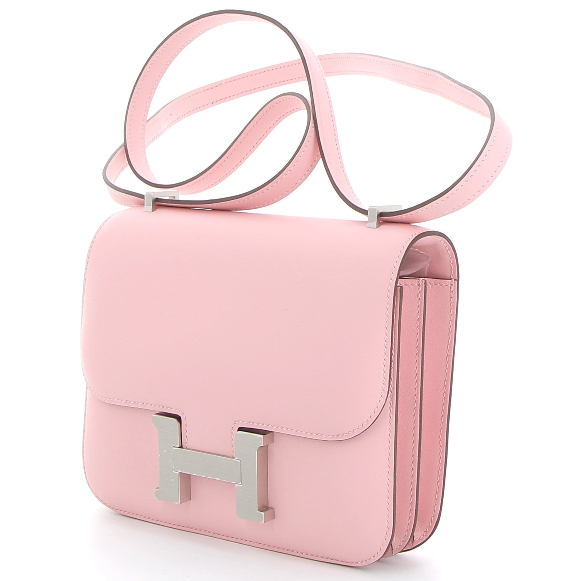 HERMES Constance 18 Rose Sakura Cuir Swift Finition Palladié