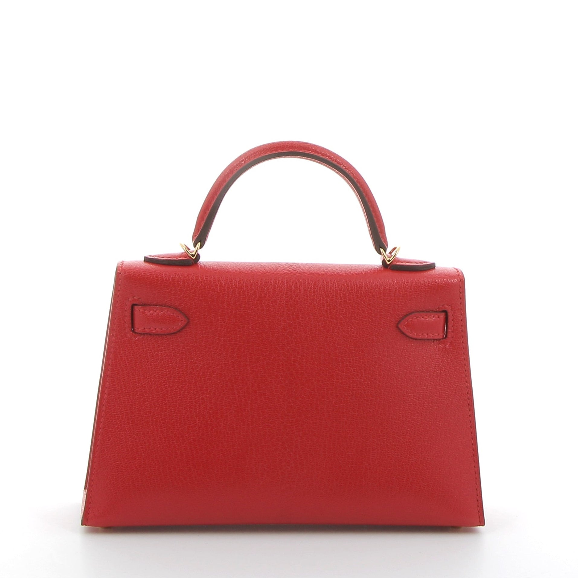 HERMES Kelly 20 Rouge de Coeur Cuir Chèvre Finition Or Jaune