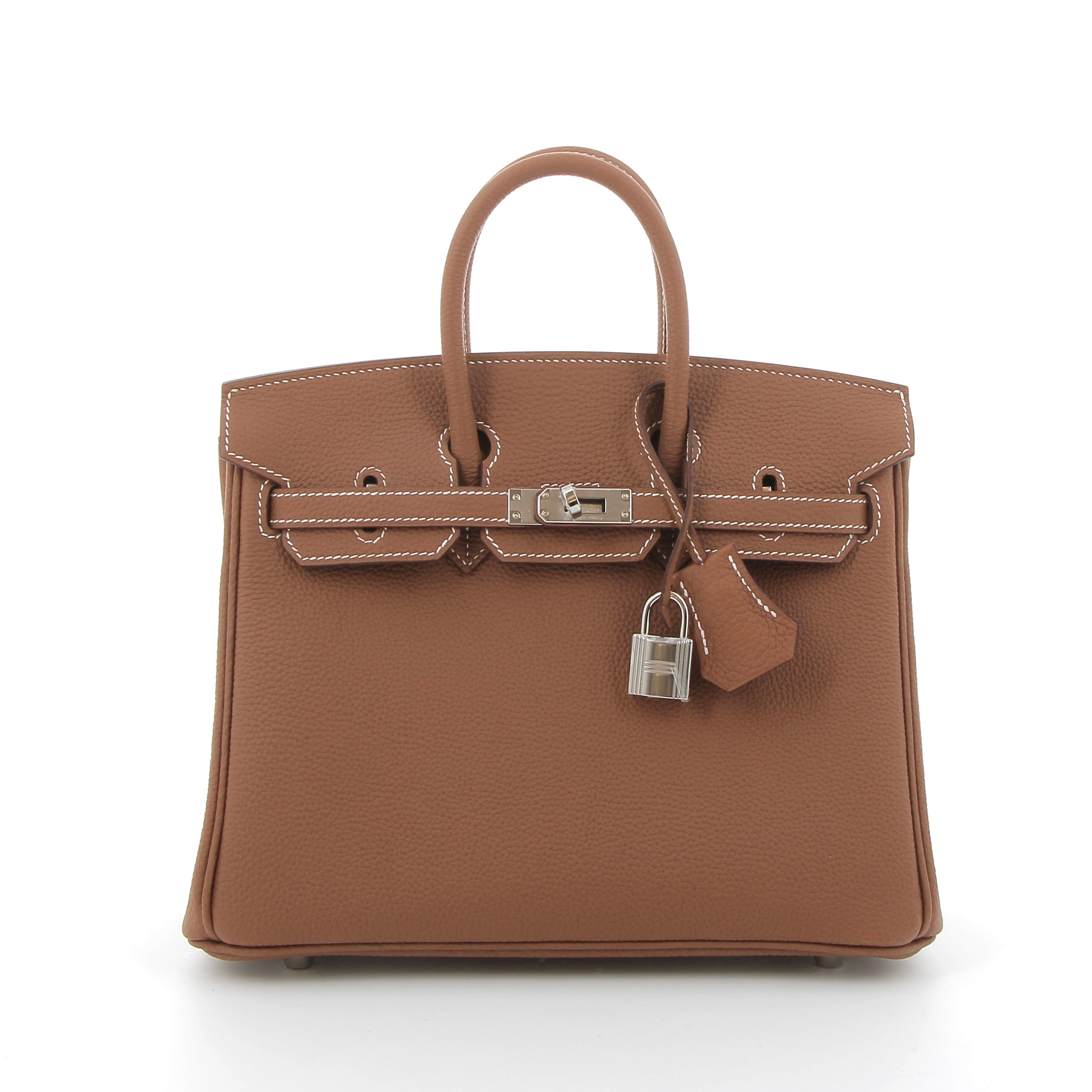 HERMES Birkin 25 Gold Cuir Togo Finition Palladié