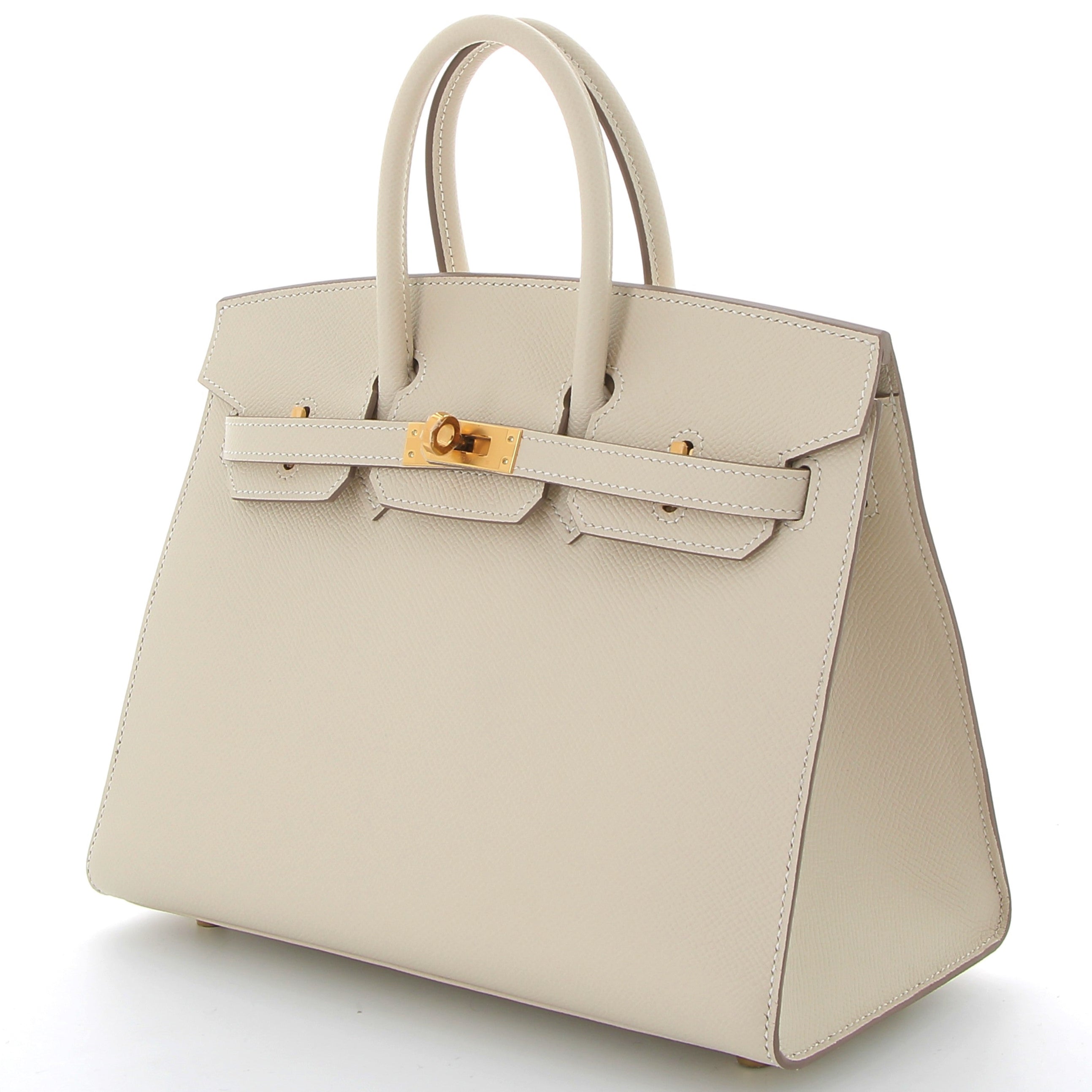 HERMES Birkin 25 Craie Sellier Cuir Epsom Finition