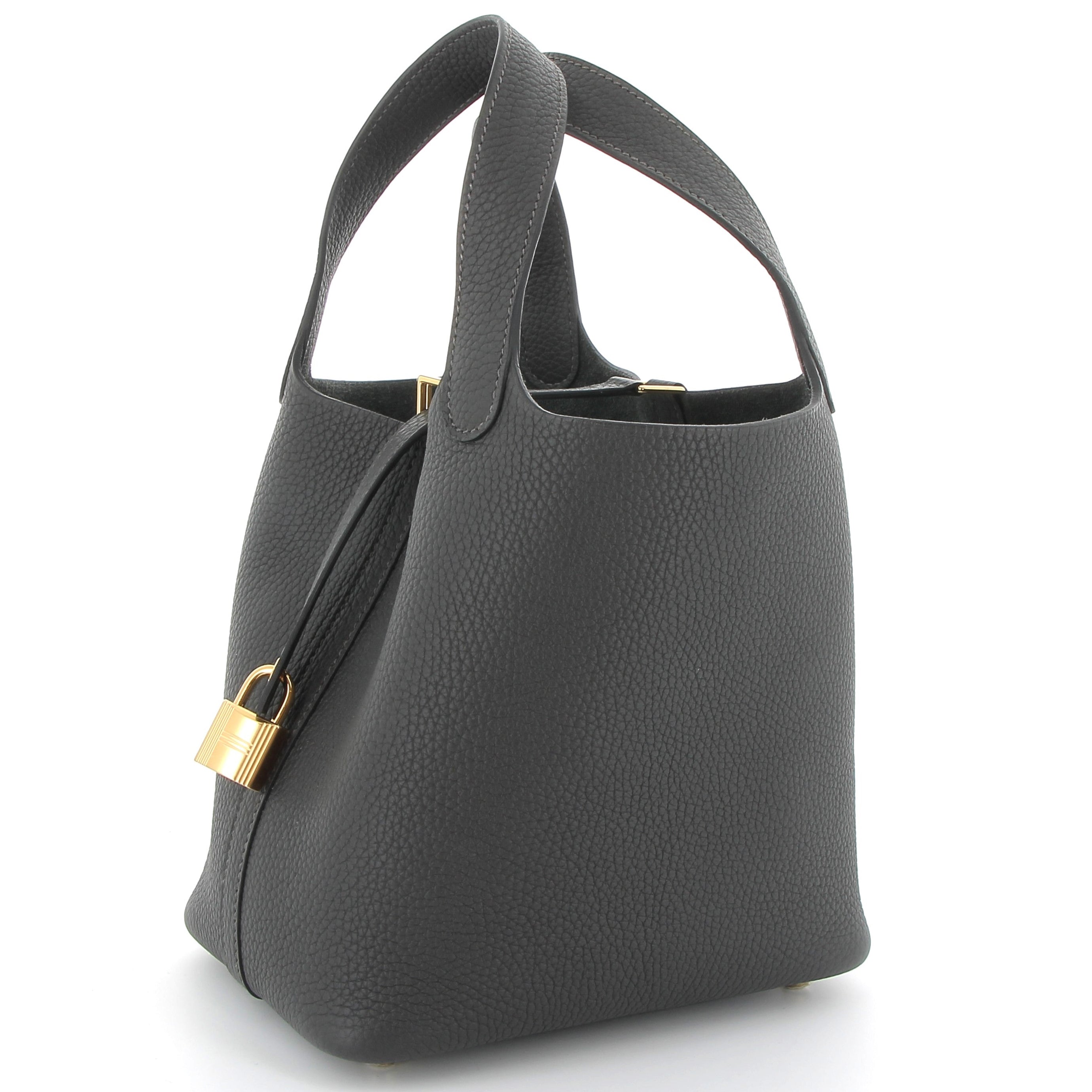 HERMES Picotin 18 Dark Bronze Cuir Taurillon Clemence Finition Or Jaune