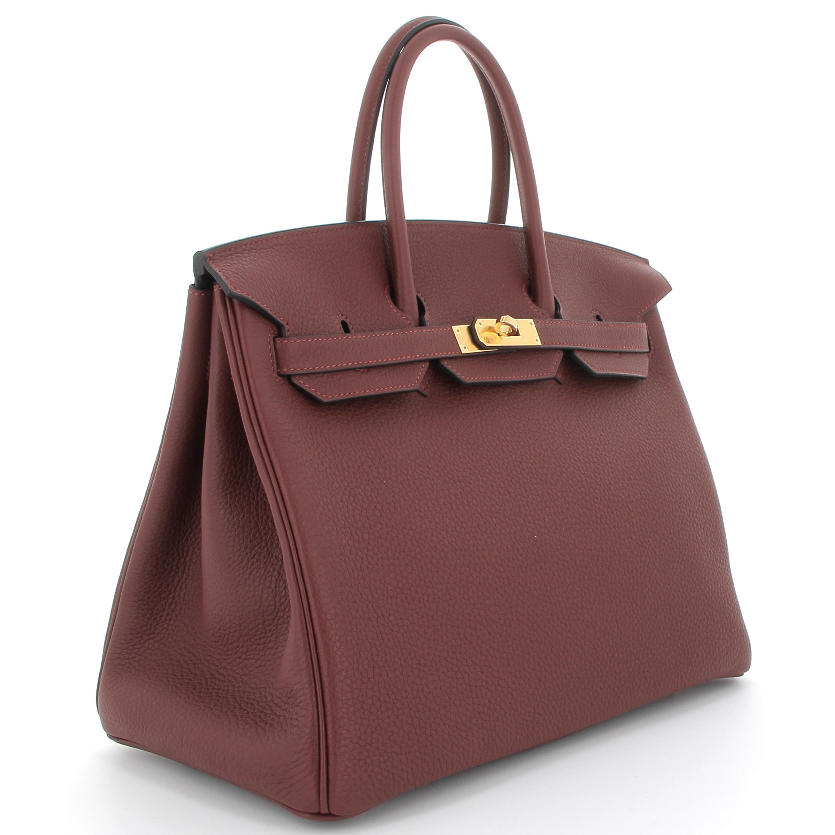 HERMES Birkin 35 Rouge H Cuir Togo Finition Or Jaune