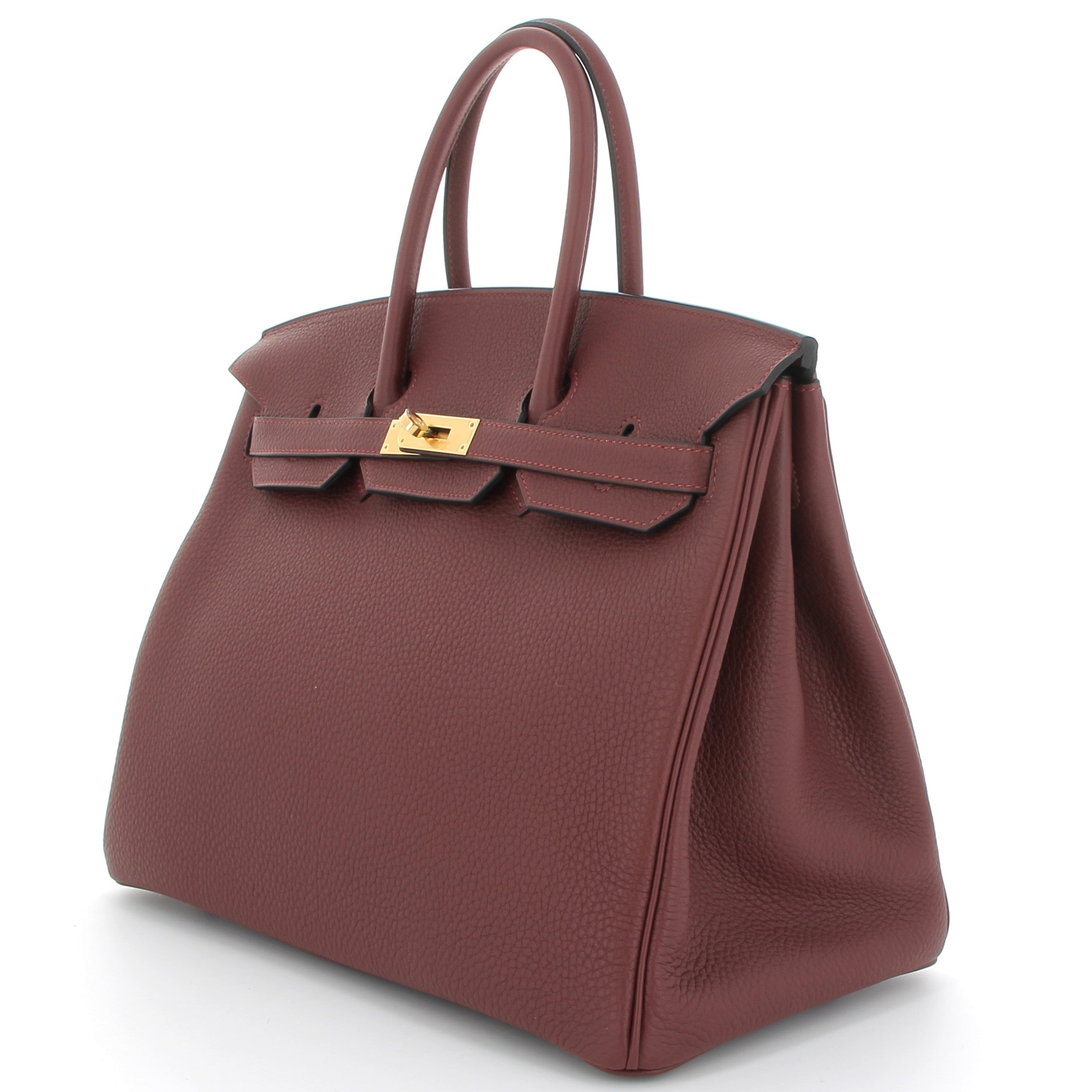 HERMES Birkin 35 Rouge H Cuir Togo Finition Or Jaune