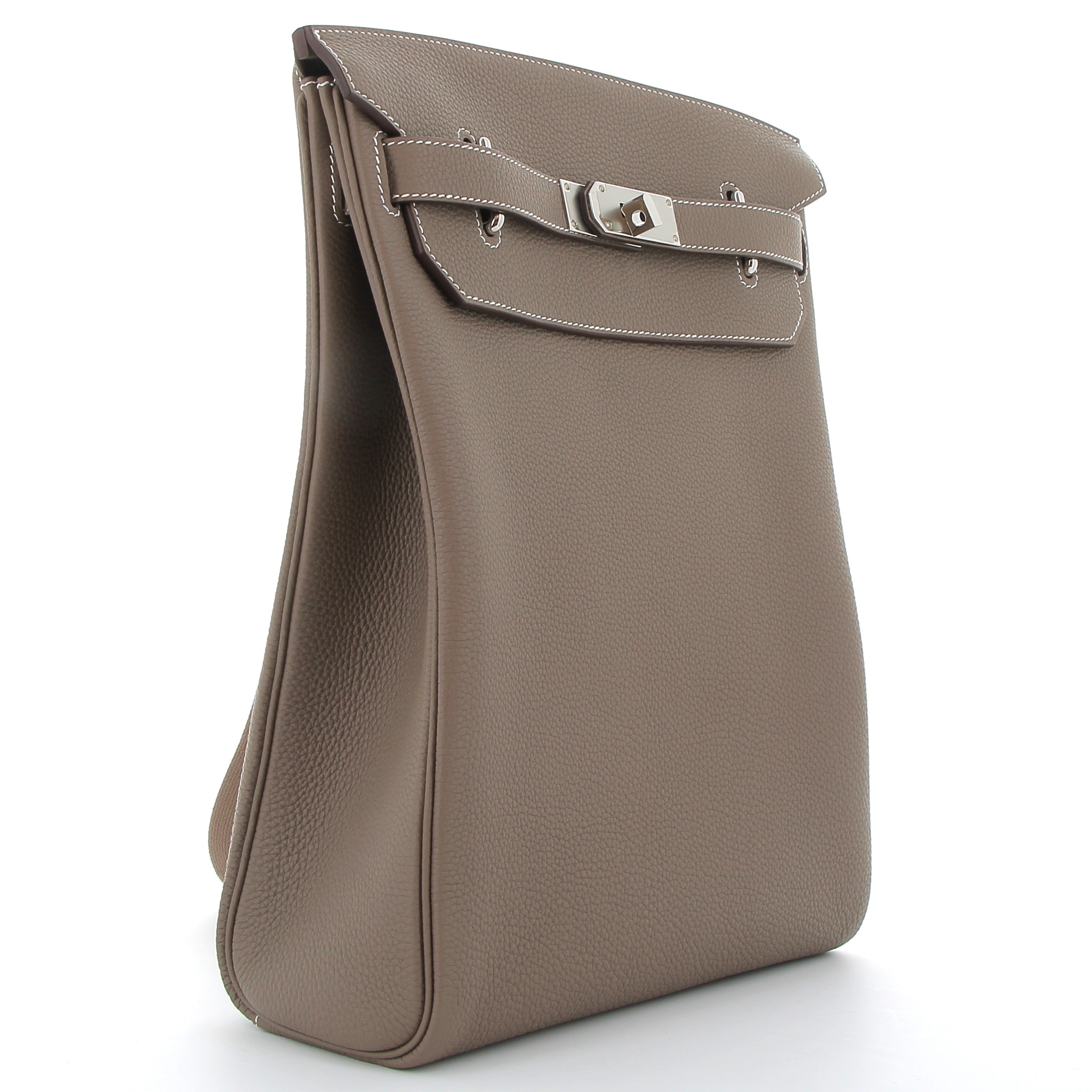 HERMES Hac à Dos Etoupe Cuir Togo finition Palladié