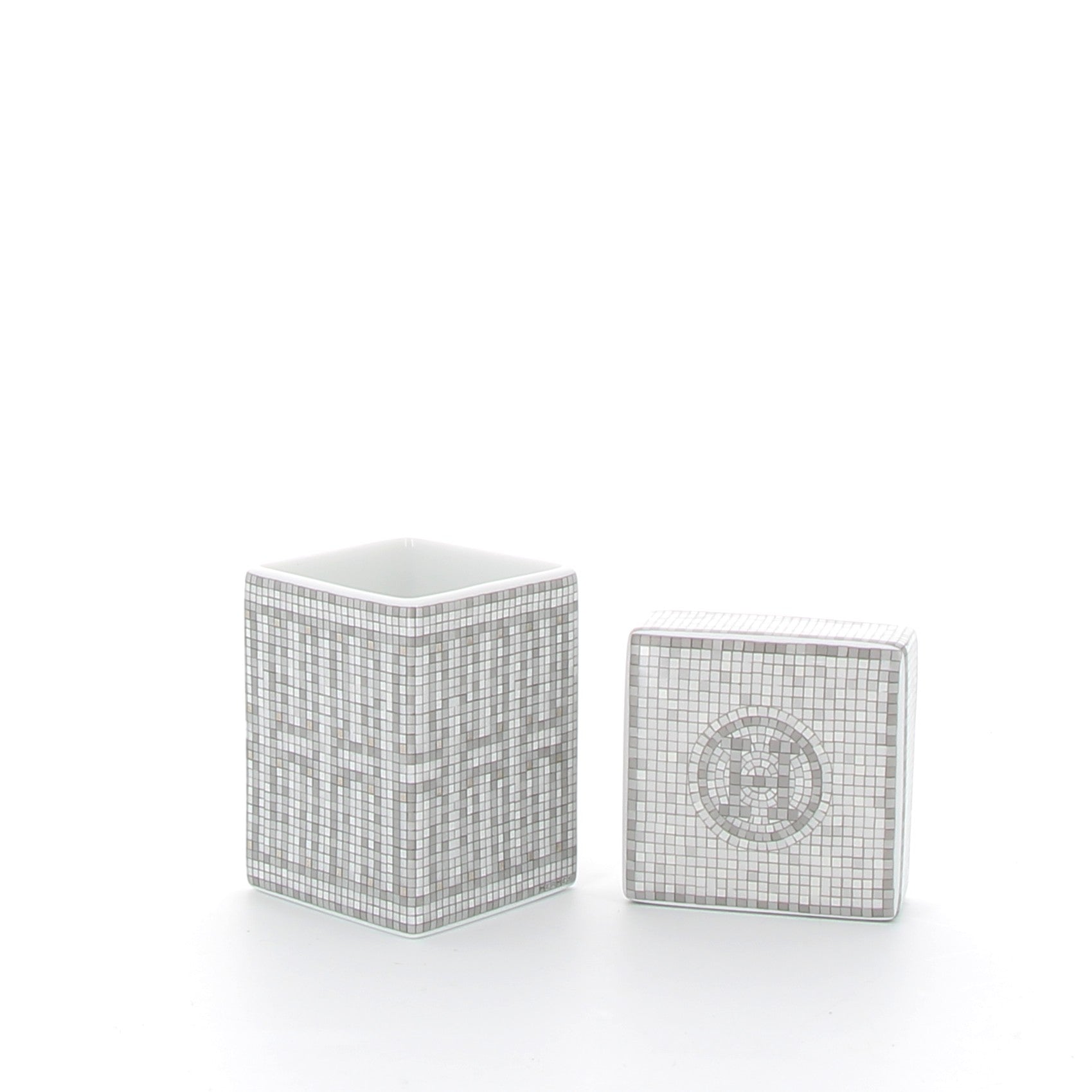HERMES Petite Boîte Mosaïque Platine