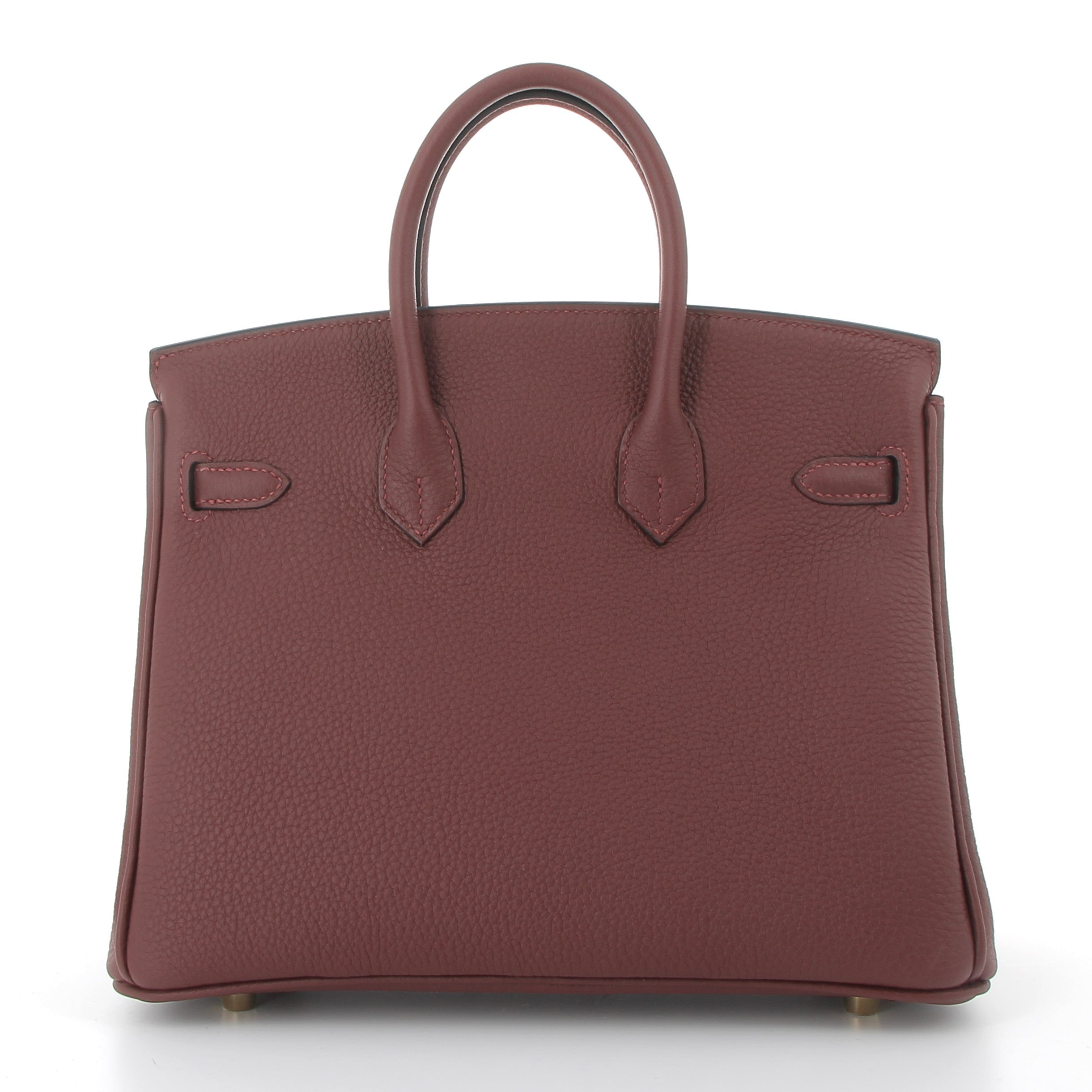 HERMES Birkin 25 Rouge H Cuir Togo Finition Or Jaune