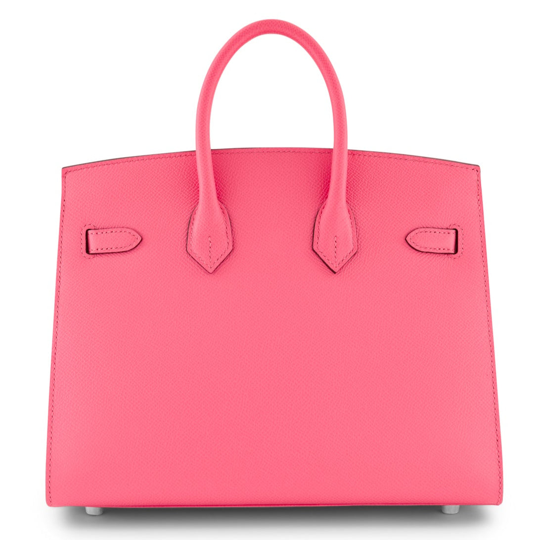 HÈRMES Birkin 25 Rose Azalee Epsom Leather Palladium Finish