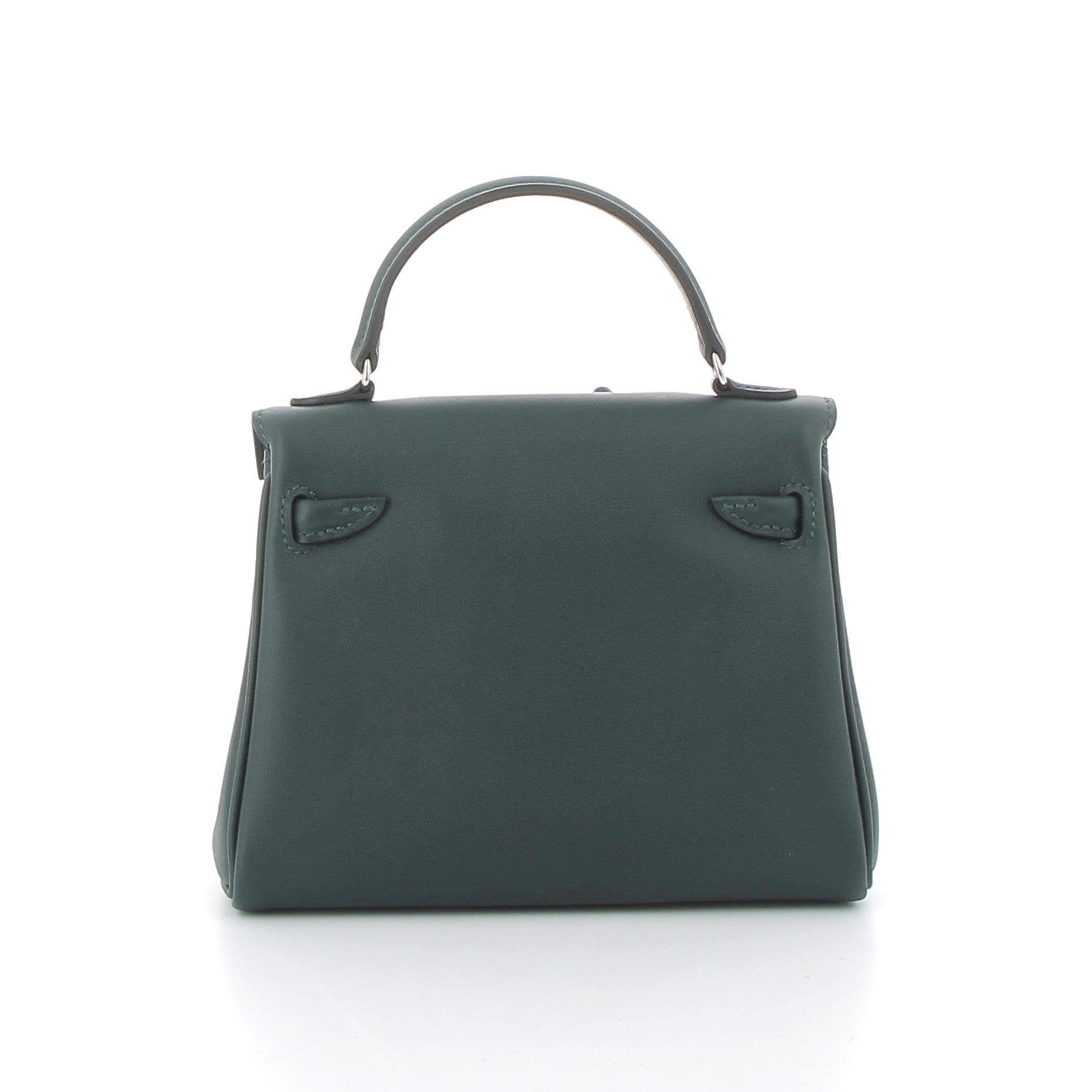 HERMES Kelly Doll Vert Mangrove/Vert Cypress Cuir Swift Finition Palladié