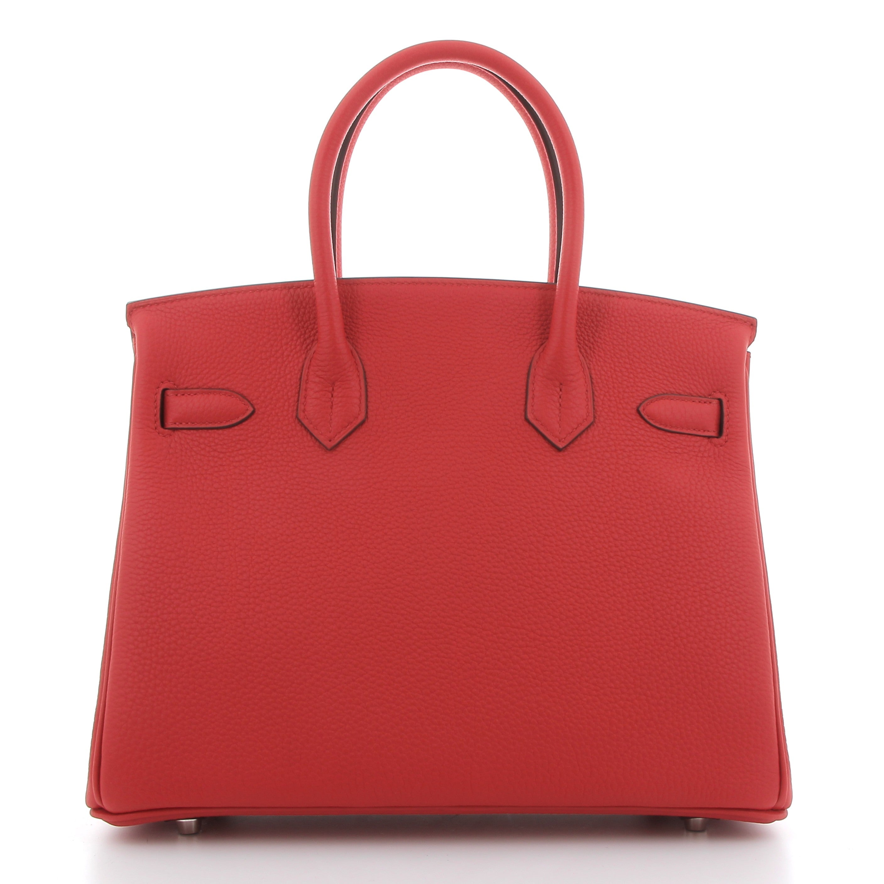 HERMES Birkin 30 Rouge Radieux Cuir Togo Finition Palladié