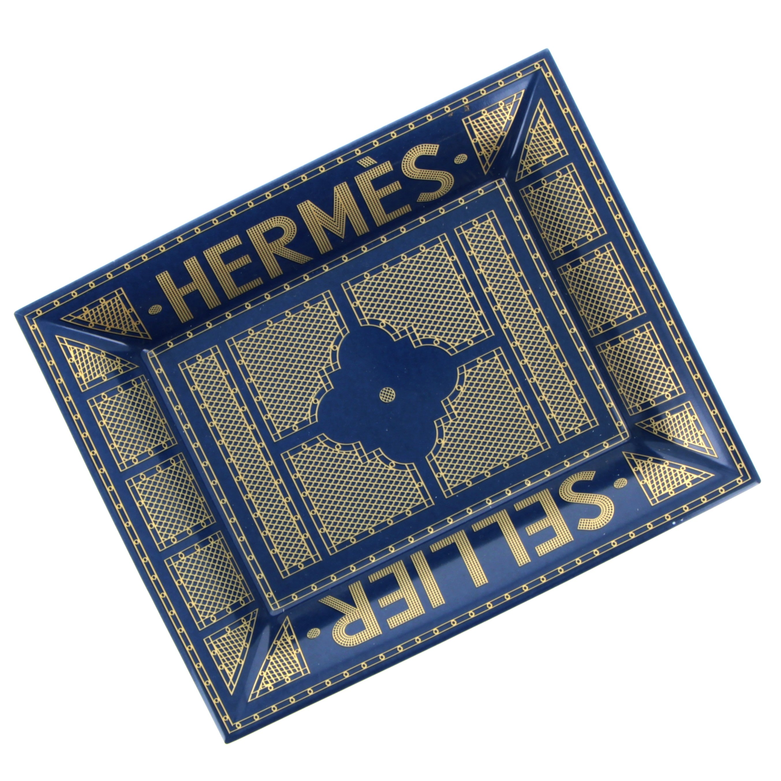HERMES Vide Poches Sellier Bleu Roi