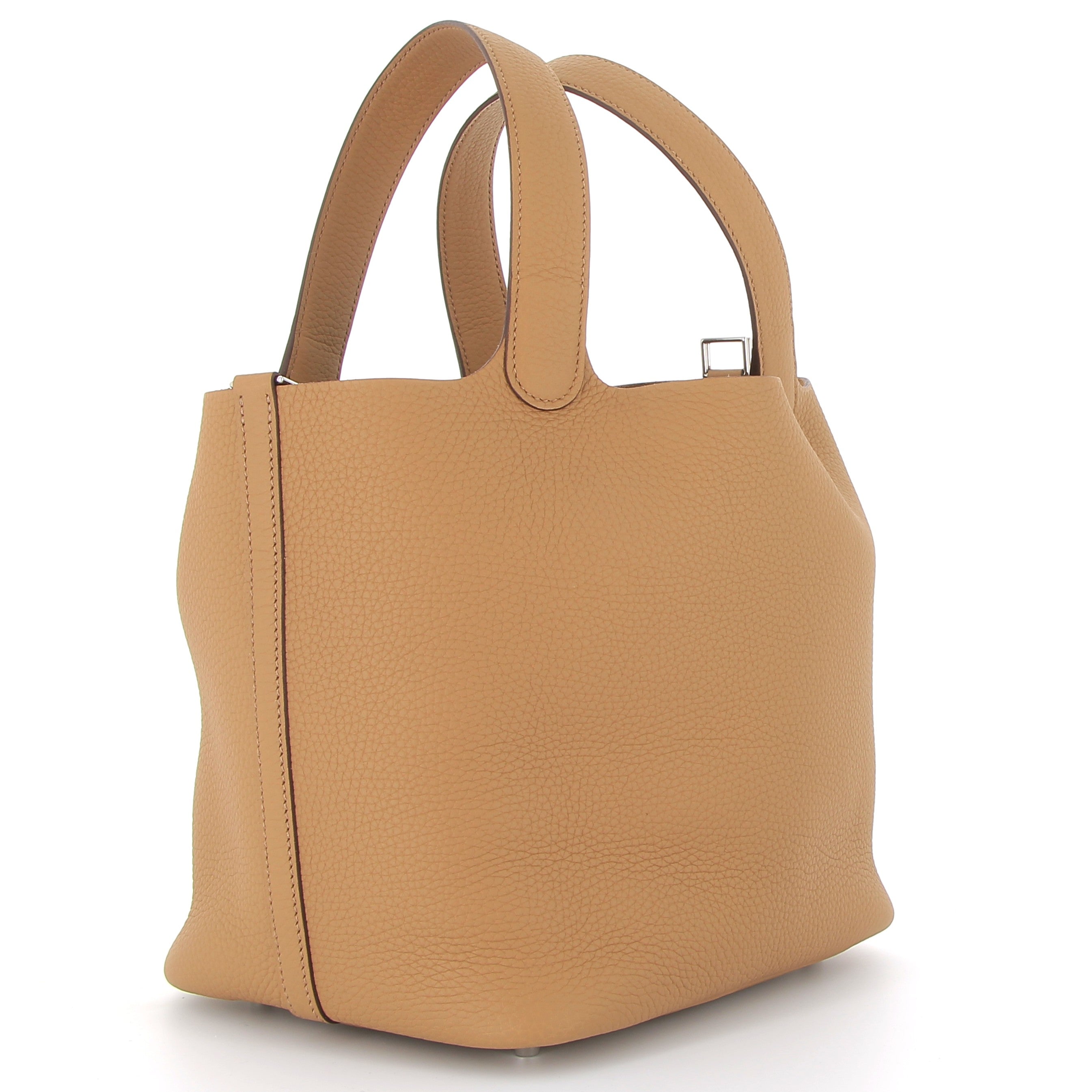 HERMES Picotin 22 Biscuit Cuir Taurillon Clemence Finition Palladié