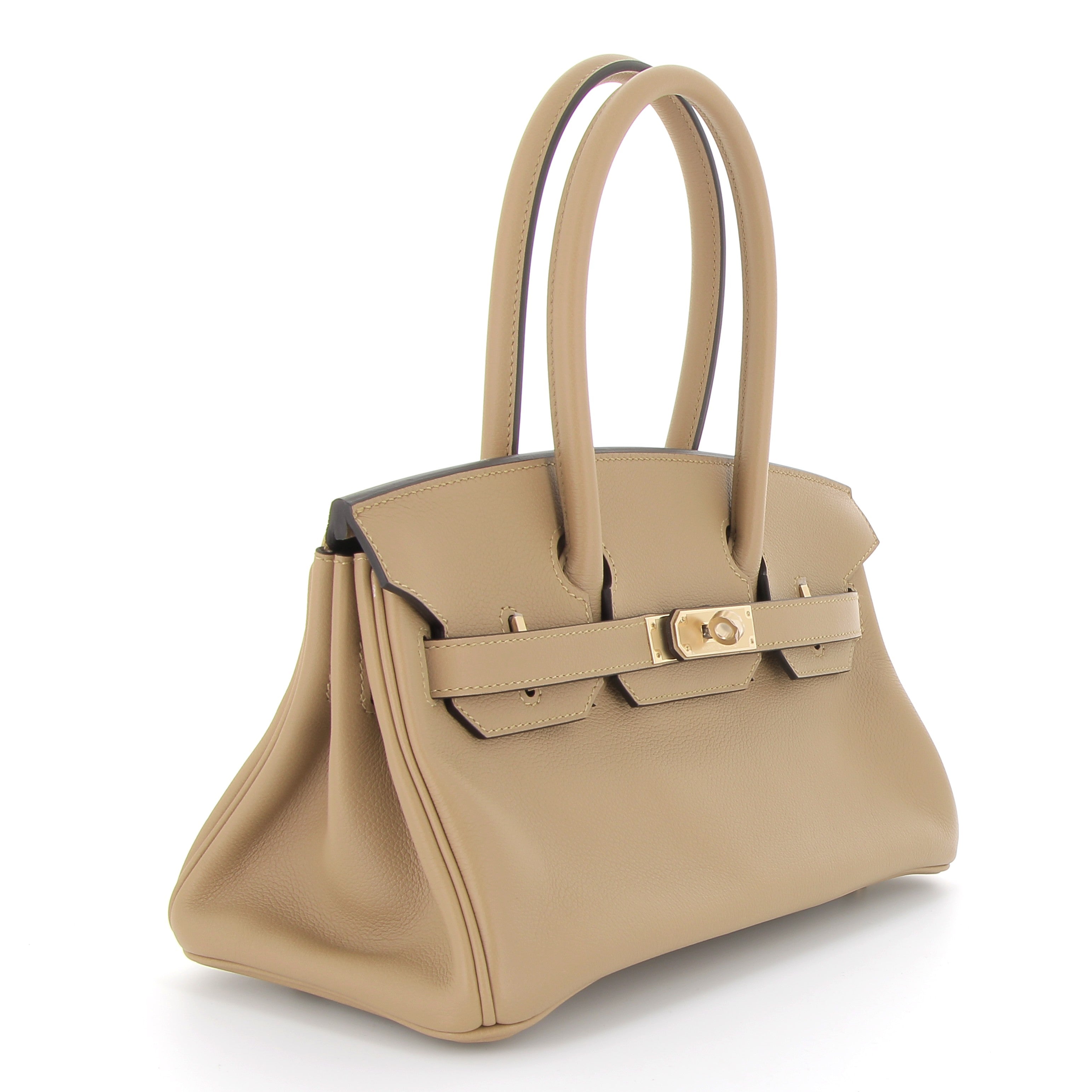 HERMES Birkin Shoulder Poussiere Cuir Evercolor Finition Permabrass