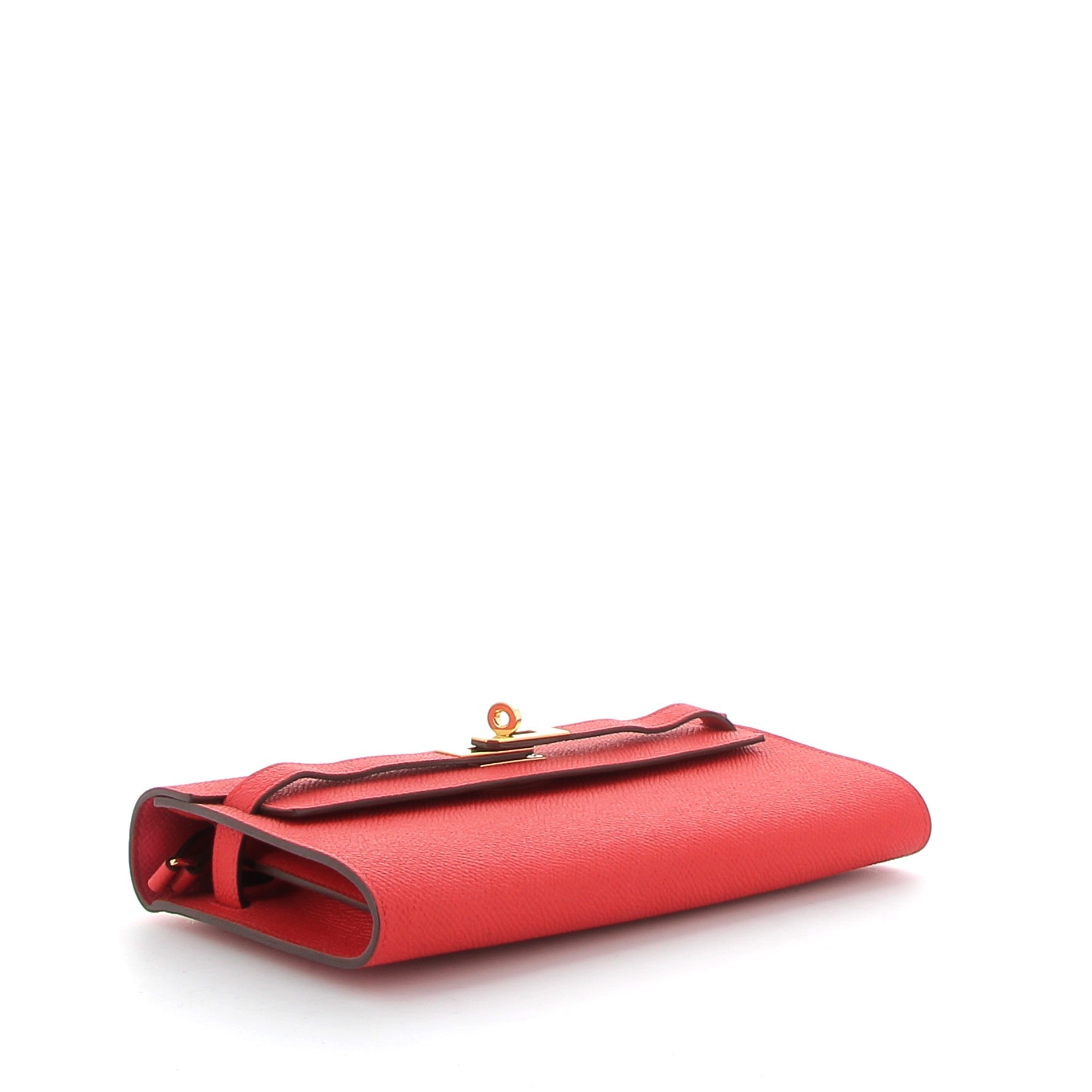HERMES Kelly To Go Rouge Casaque Epsom Finition Or Jaune