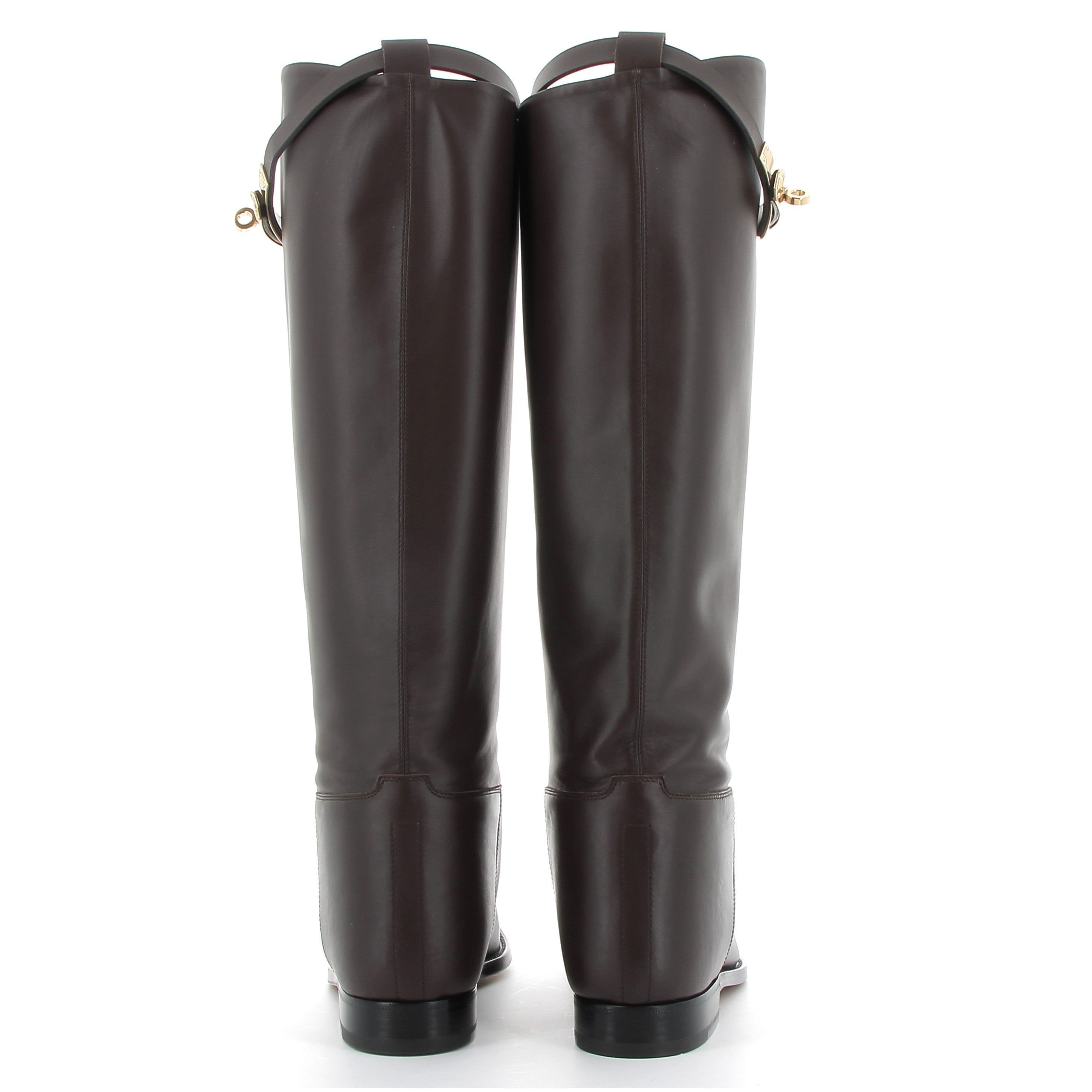 HERMES Bottes Jumping Ebene Cuir de Veau