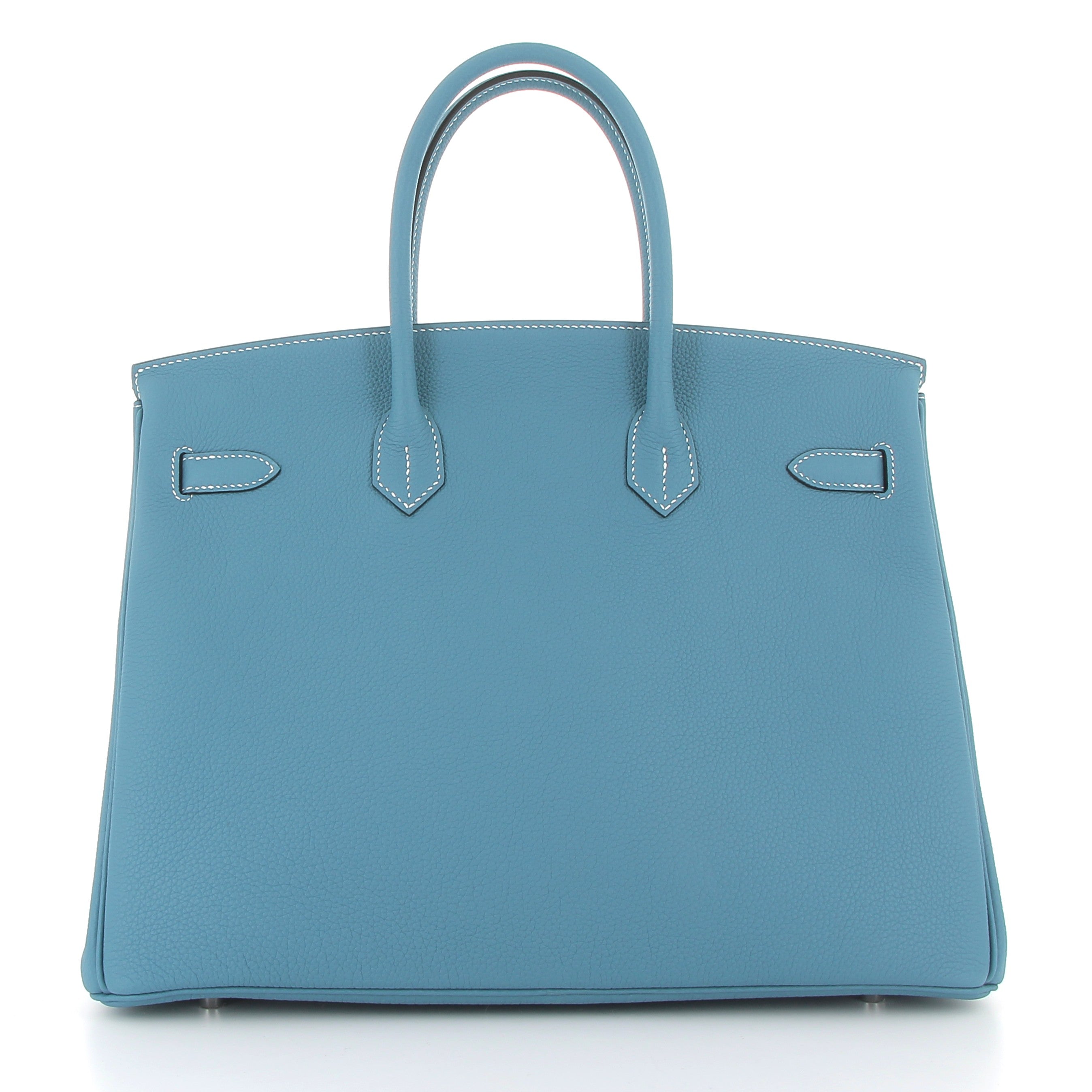 HERMES Birkin 35 Bleu Jean Cuir Togo Finition Palladié
