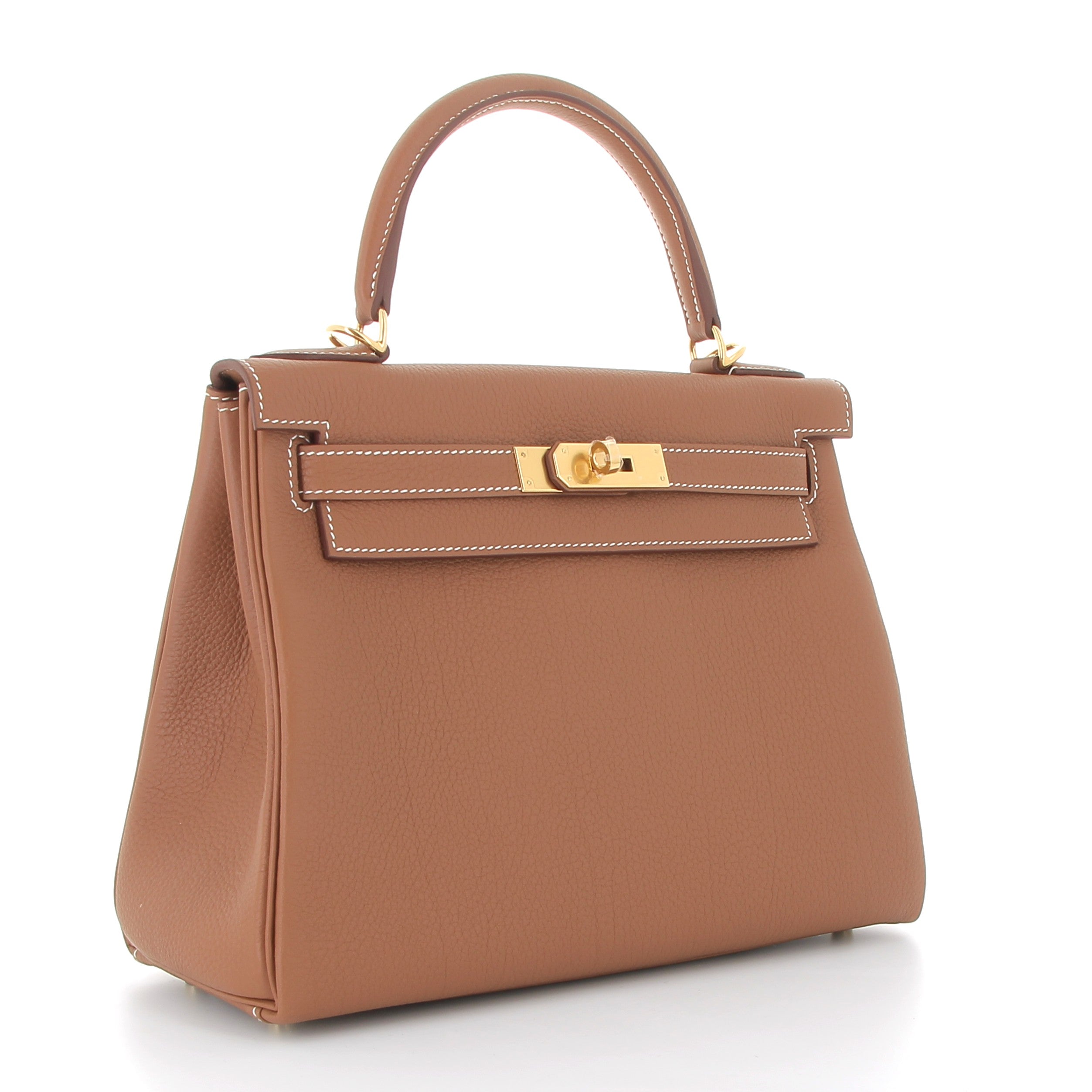 HERMES Kelly 28 Gold Cuir Togo Finition Or Jaune