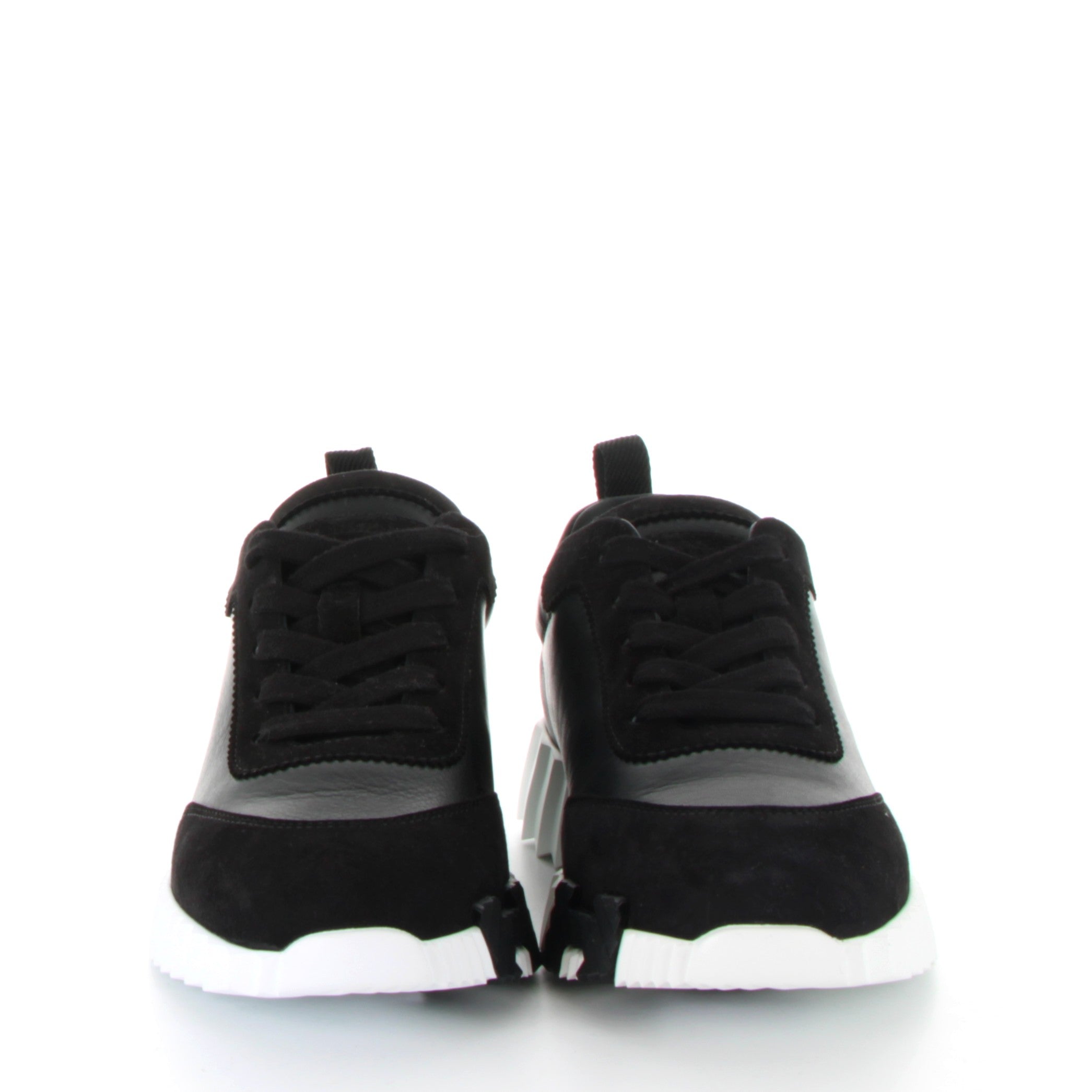 HERMES Bouncing Noir Chevre Velours / Cuir Lisse de Veau