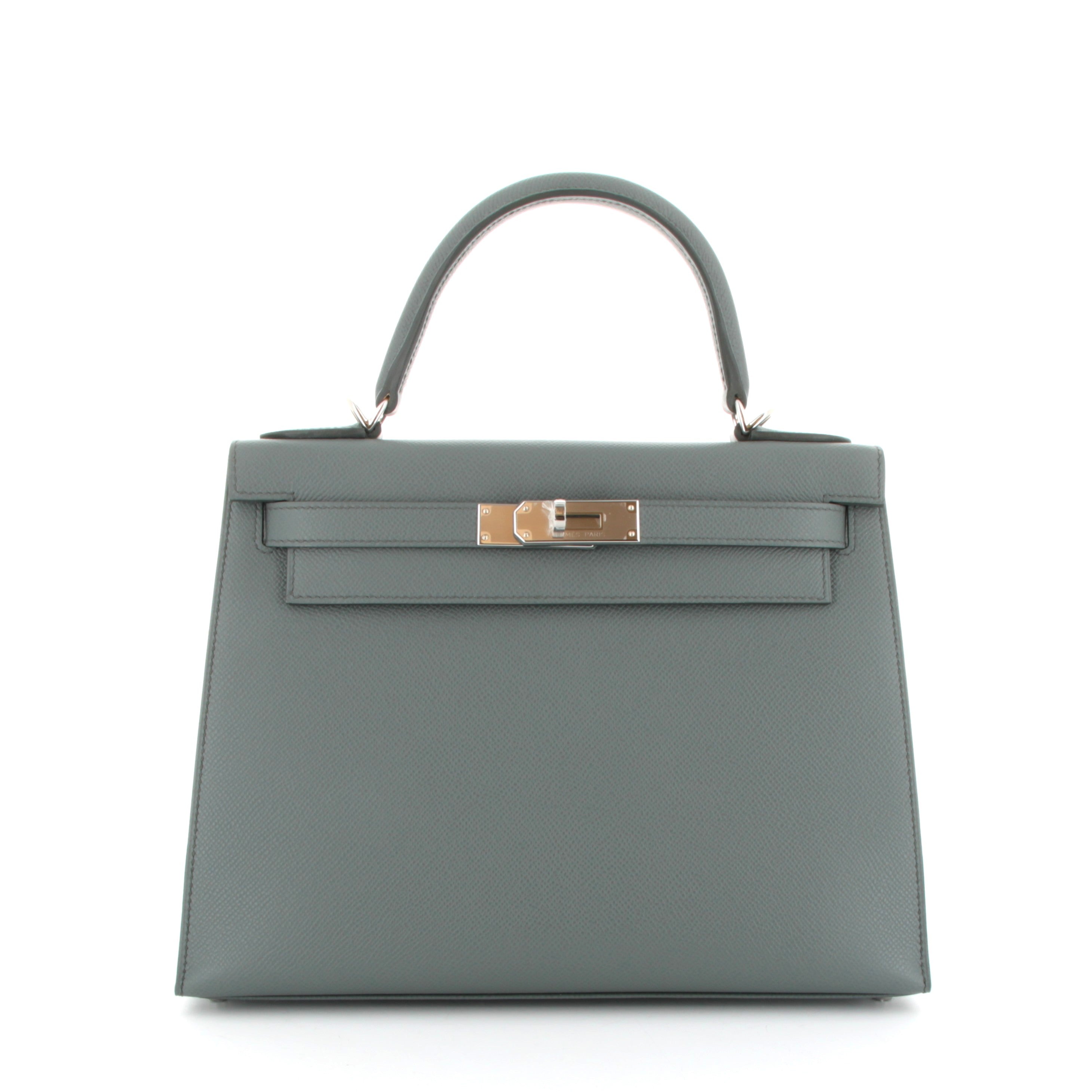 HERMES Kelly 28 Vert Amande Finition Palladié
