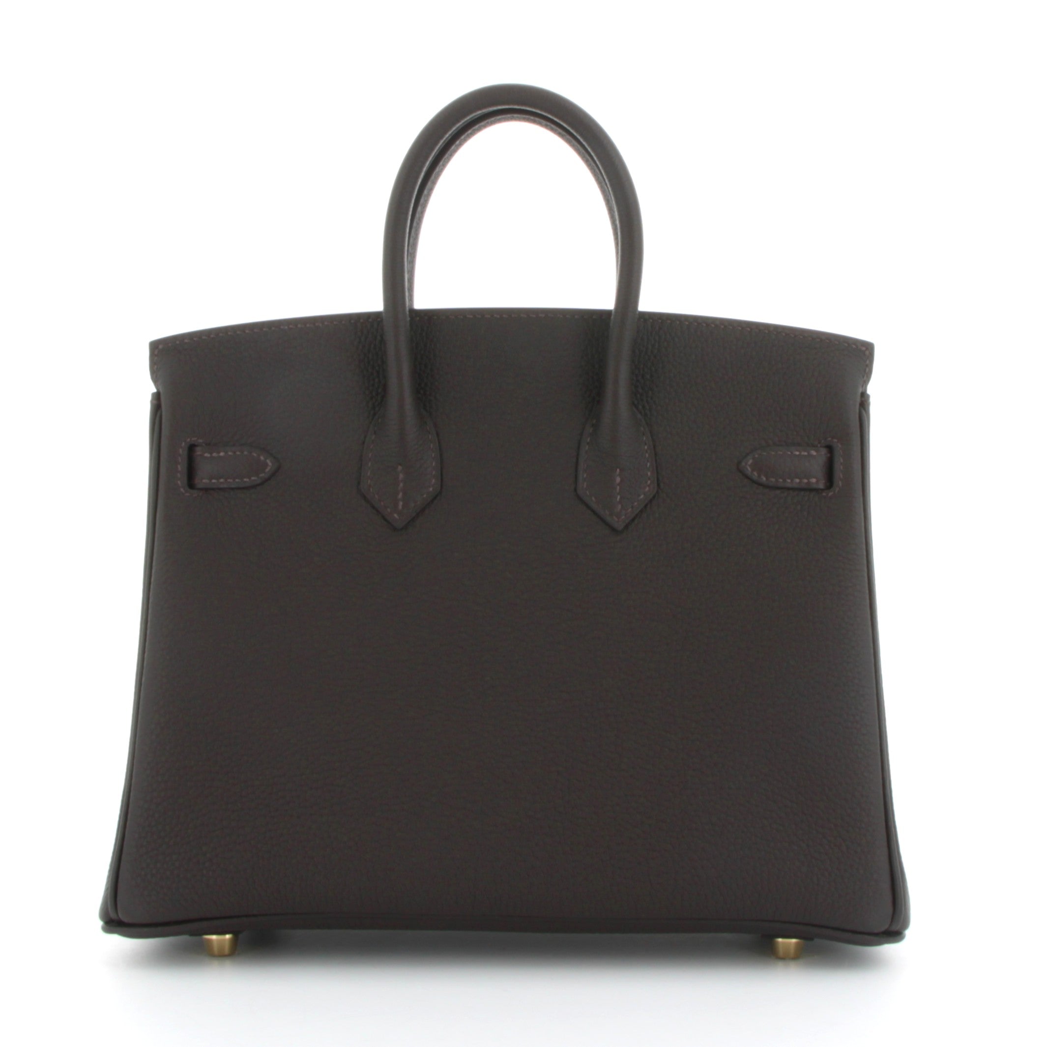 HERMES Birkin 25 Bai Brun Veau Togo Finition Palladie