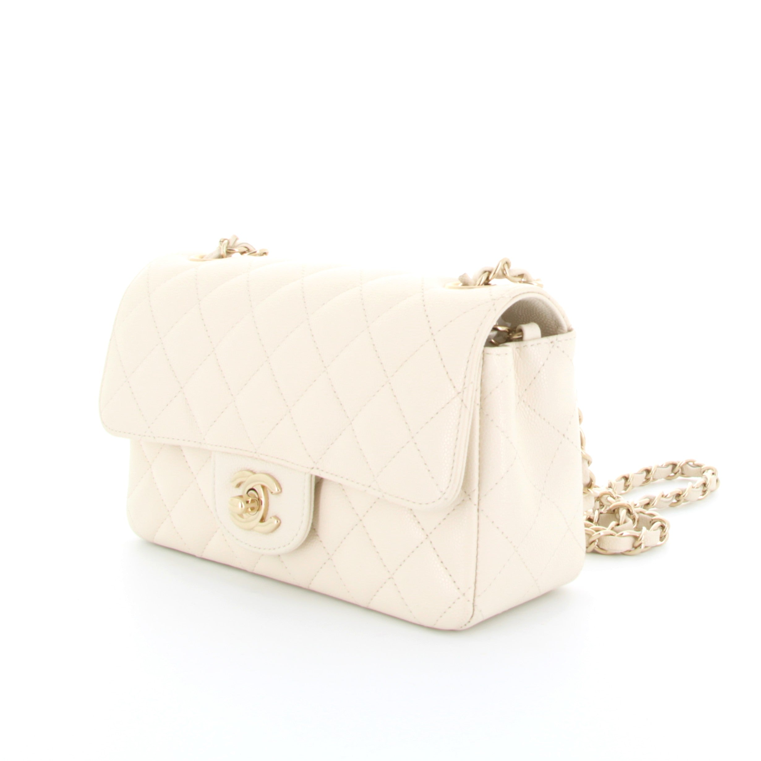 CHANEL Timeless Leather Shoulder Bag Craie