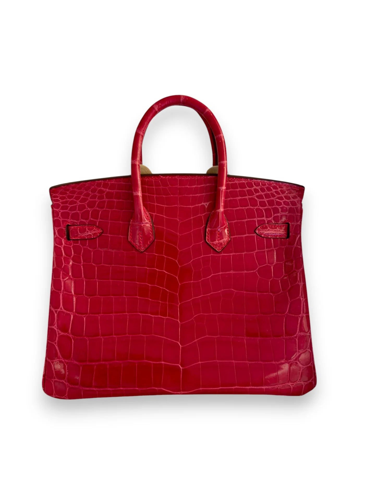 Hermes Birkin 25 Rose Extreme Crocodile Niloticus Finition Or Jaune