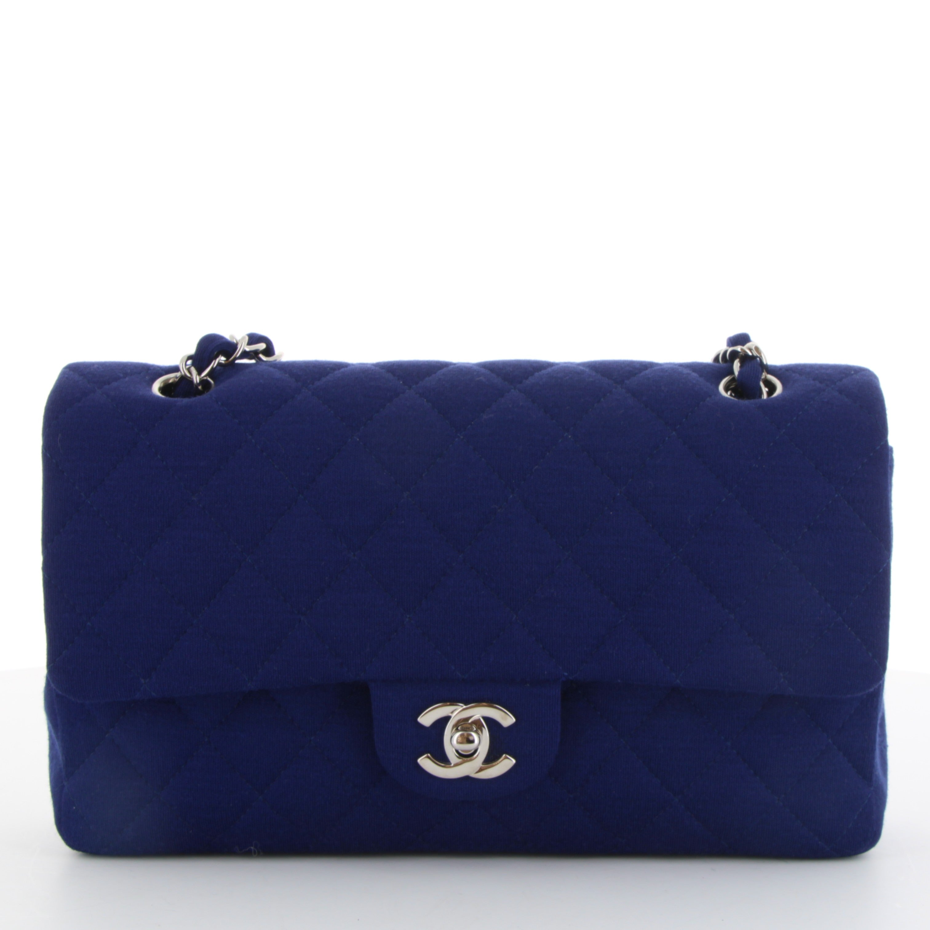 Chanel Timeless Classic Flap Jersey Bleu