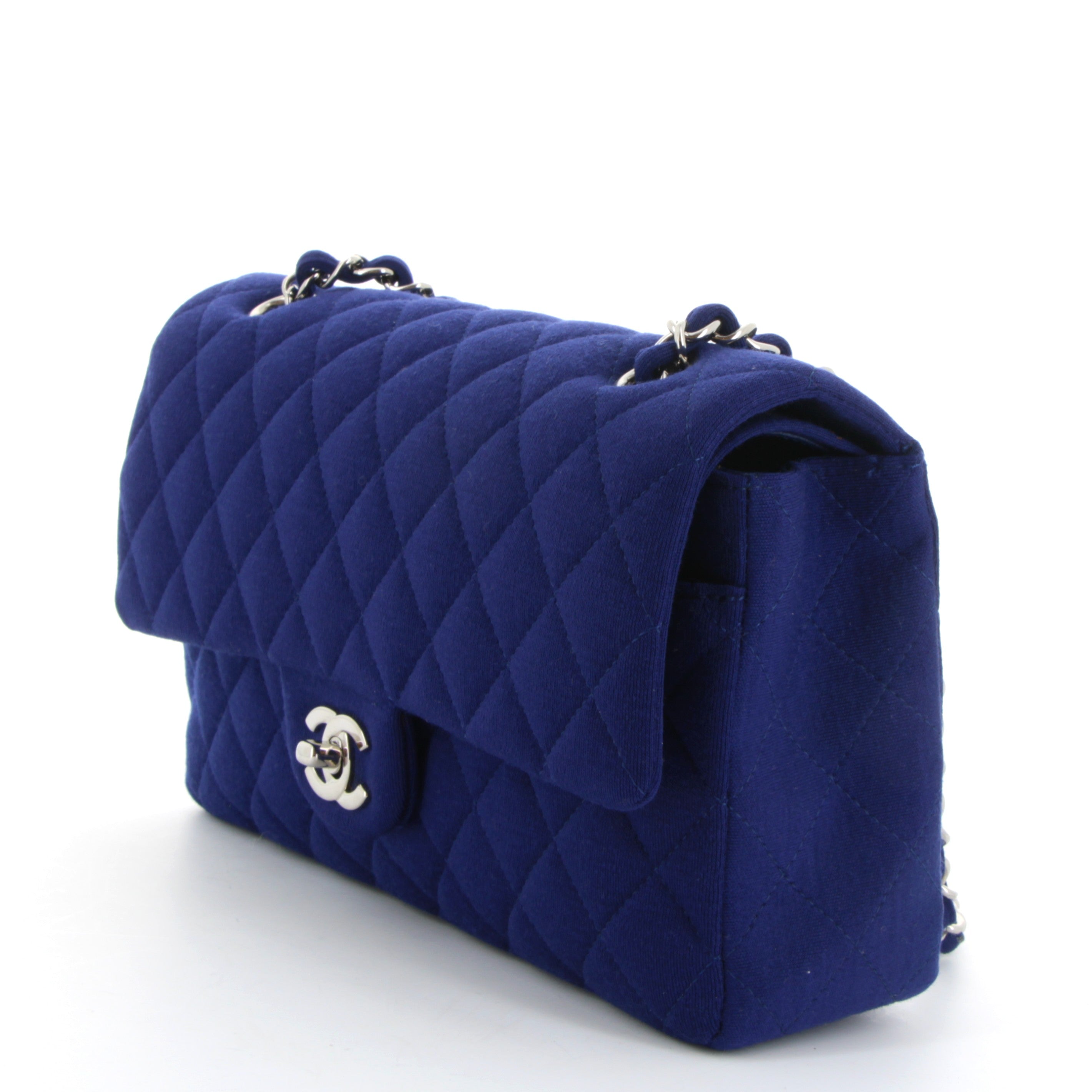 Chanel Timeless Classic Flap Jersey Bleu