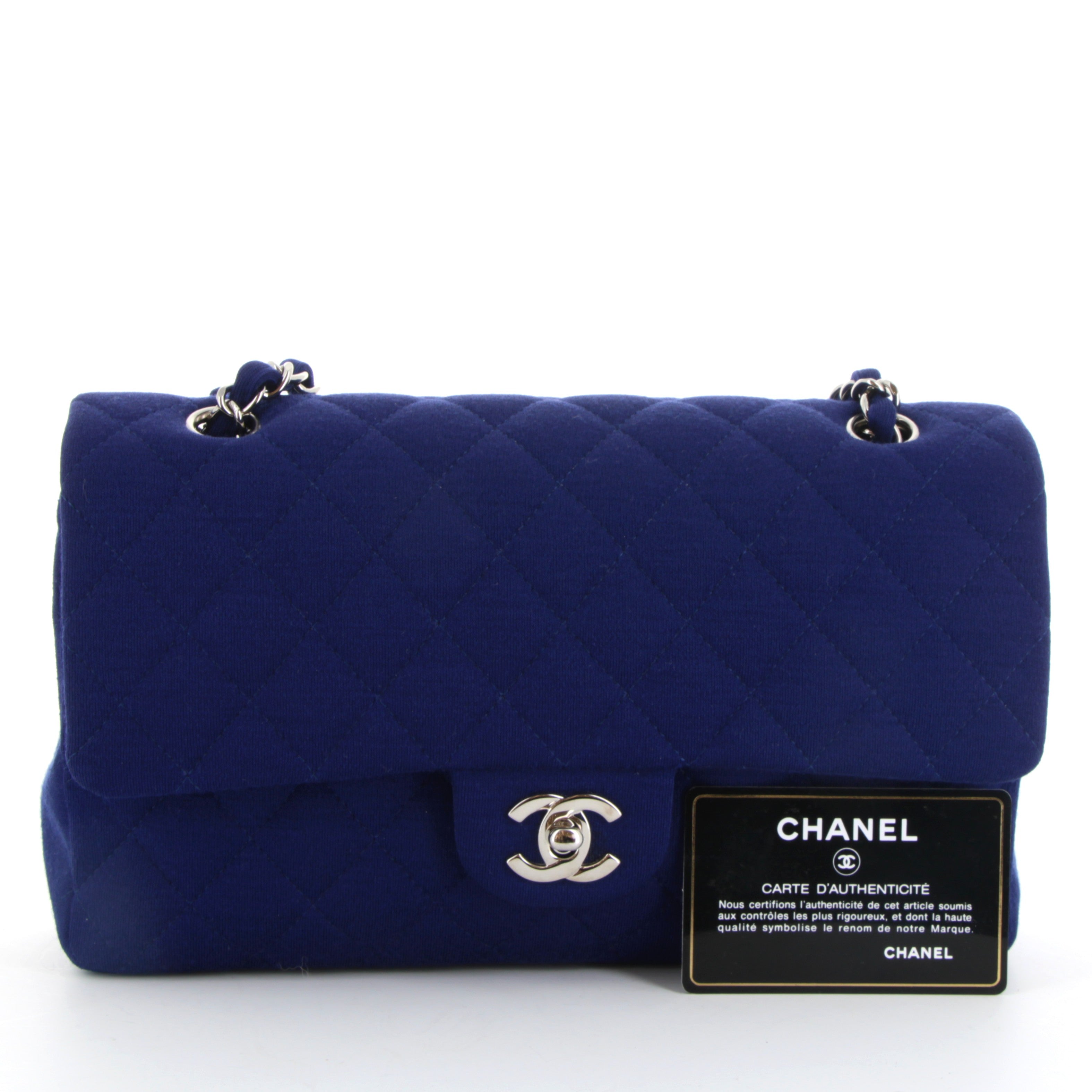 Chanel Timeless Classic Flap Jersey Bleu
