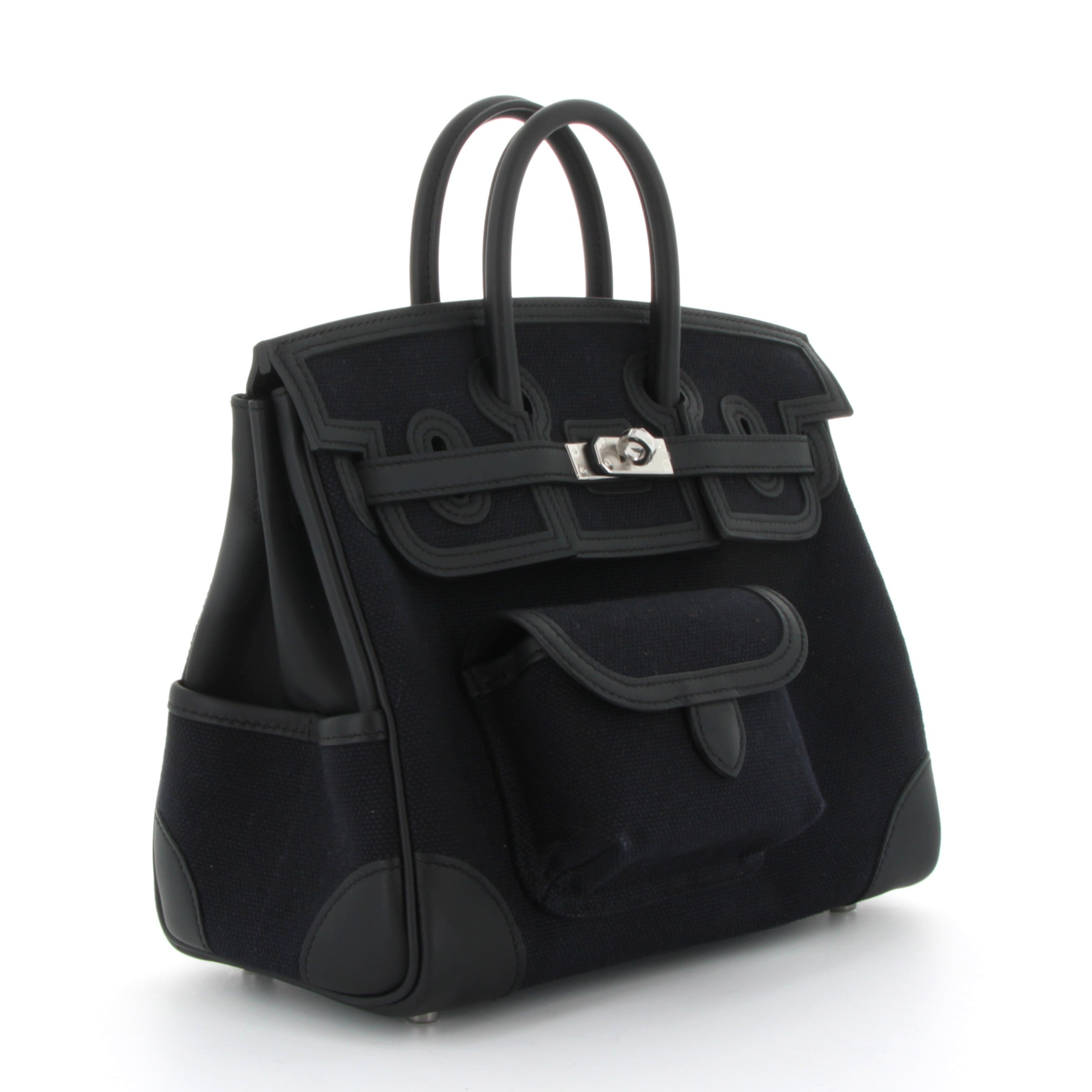 HERMES Birkin 25 Cargo Noir Finition Palladié
