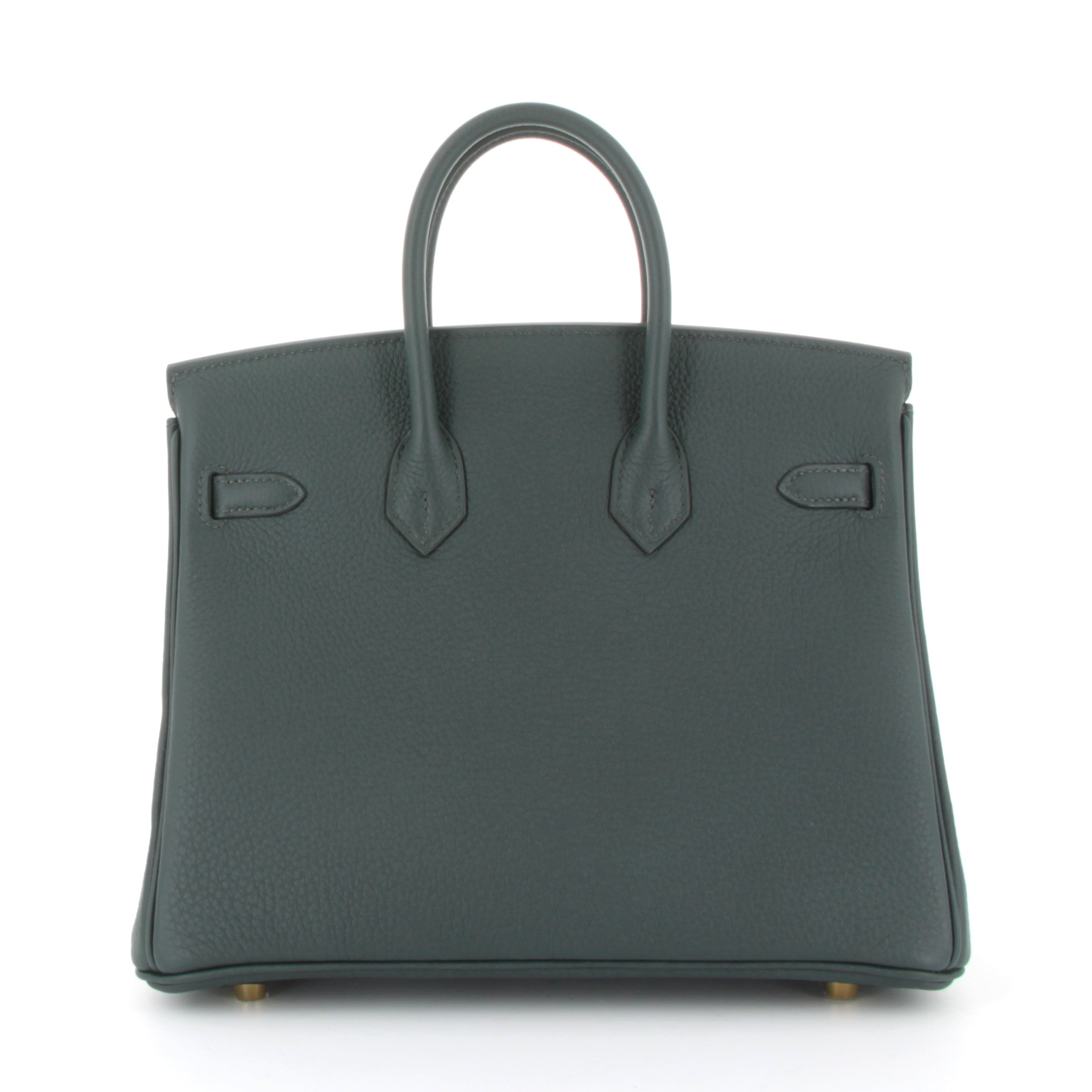 HERMES Birkin 25 Vert Mangrove Togo Finition Permabrass