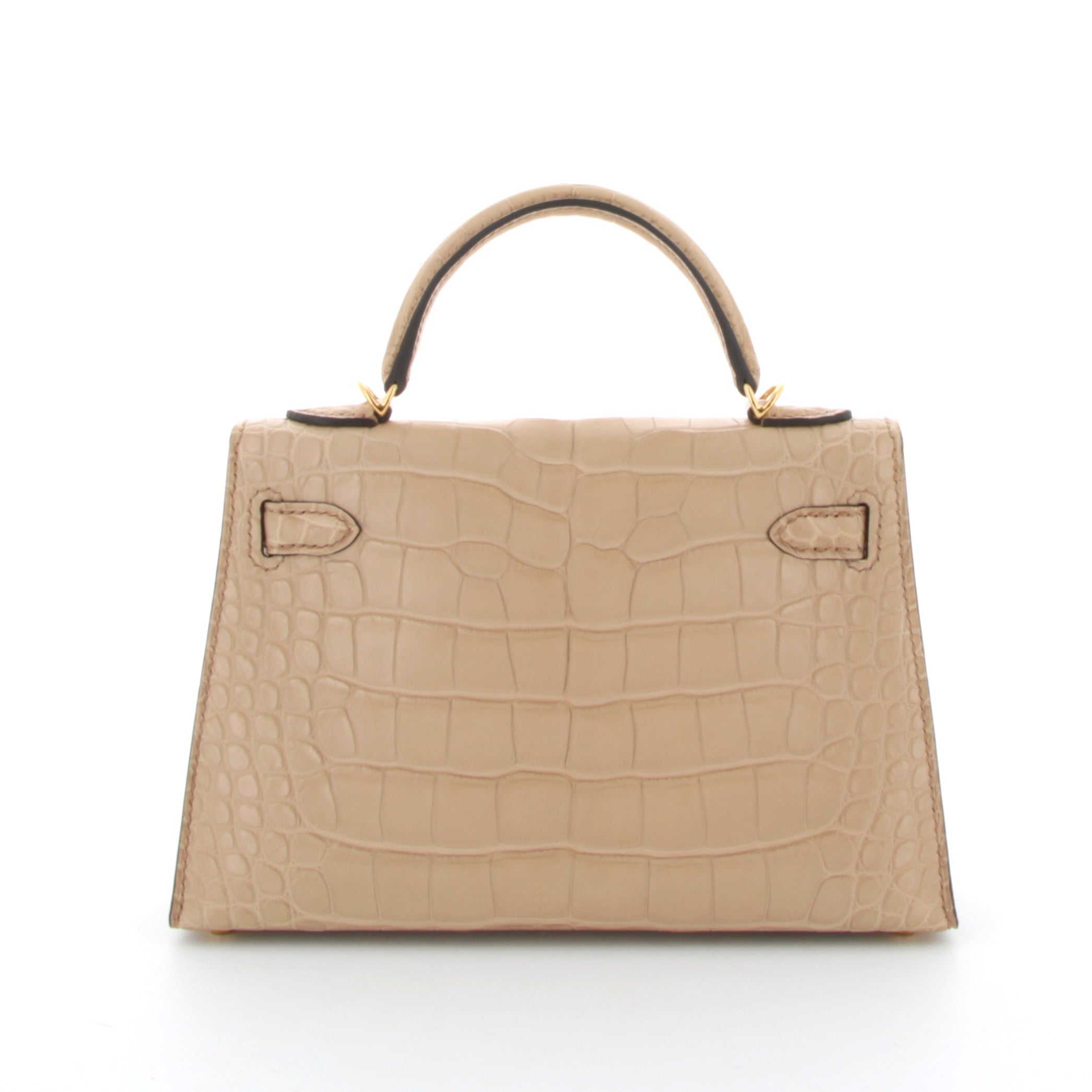 HERMES Kelly 20 Chai Alligator Mississippiensis Finition or Jaune