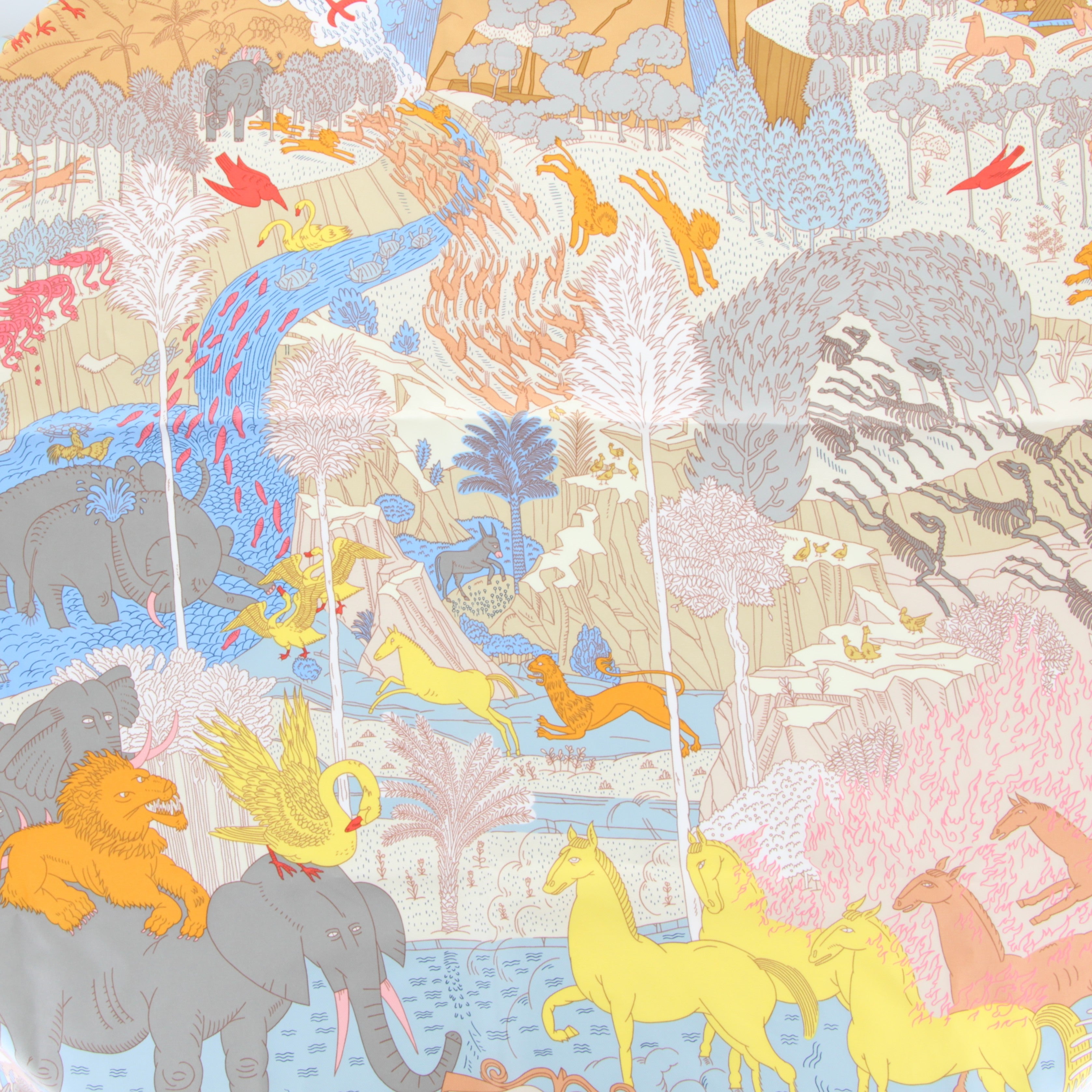 HERMES CARRE EN SOIE 90 LE CARNAVAL DES ANIMAUX