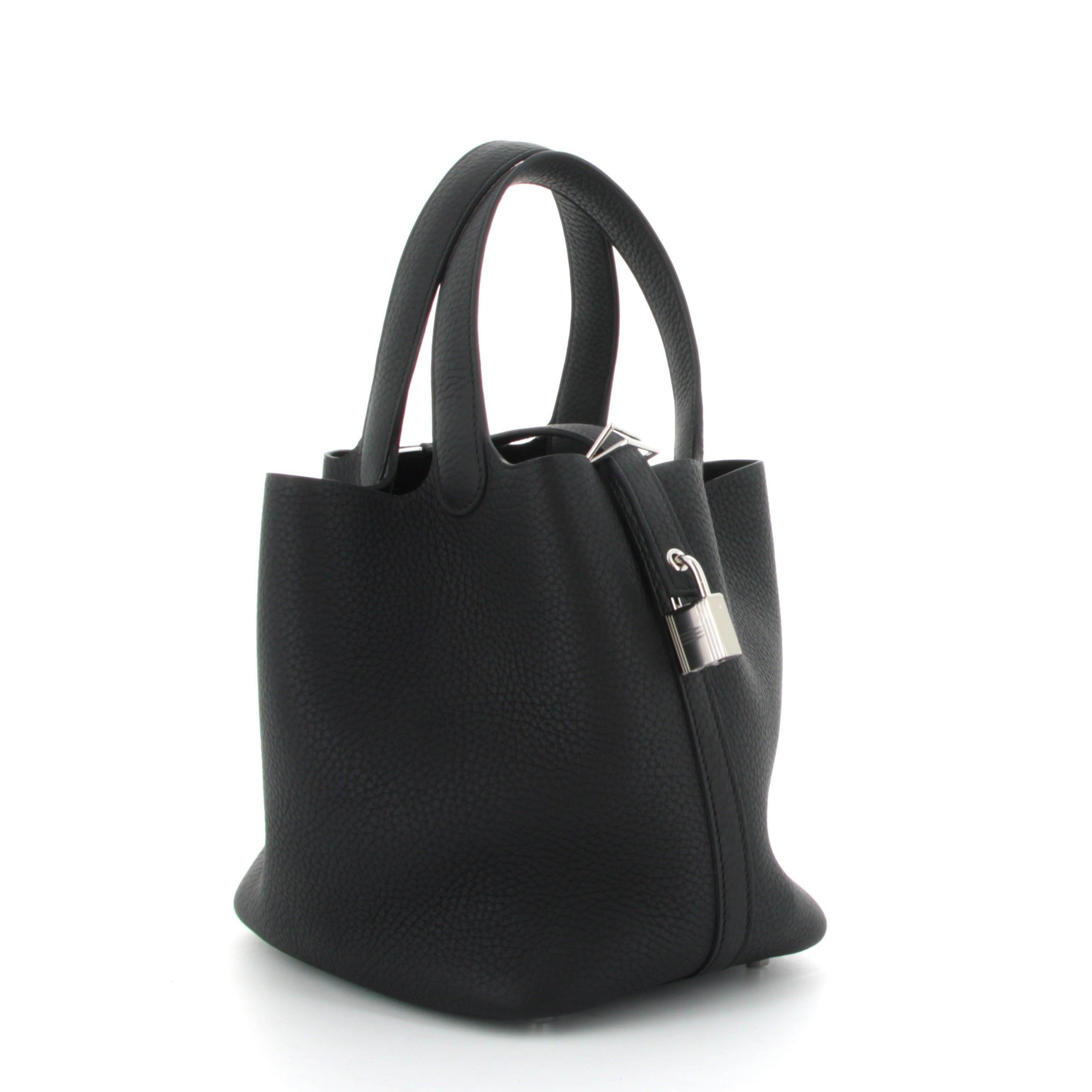 HERMES Picotin 18 Noir Taurillon Clemence Finition Palladié