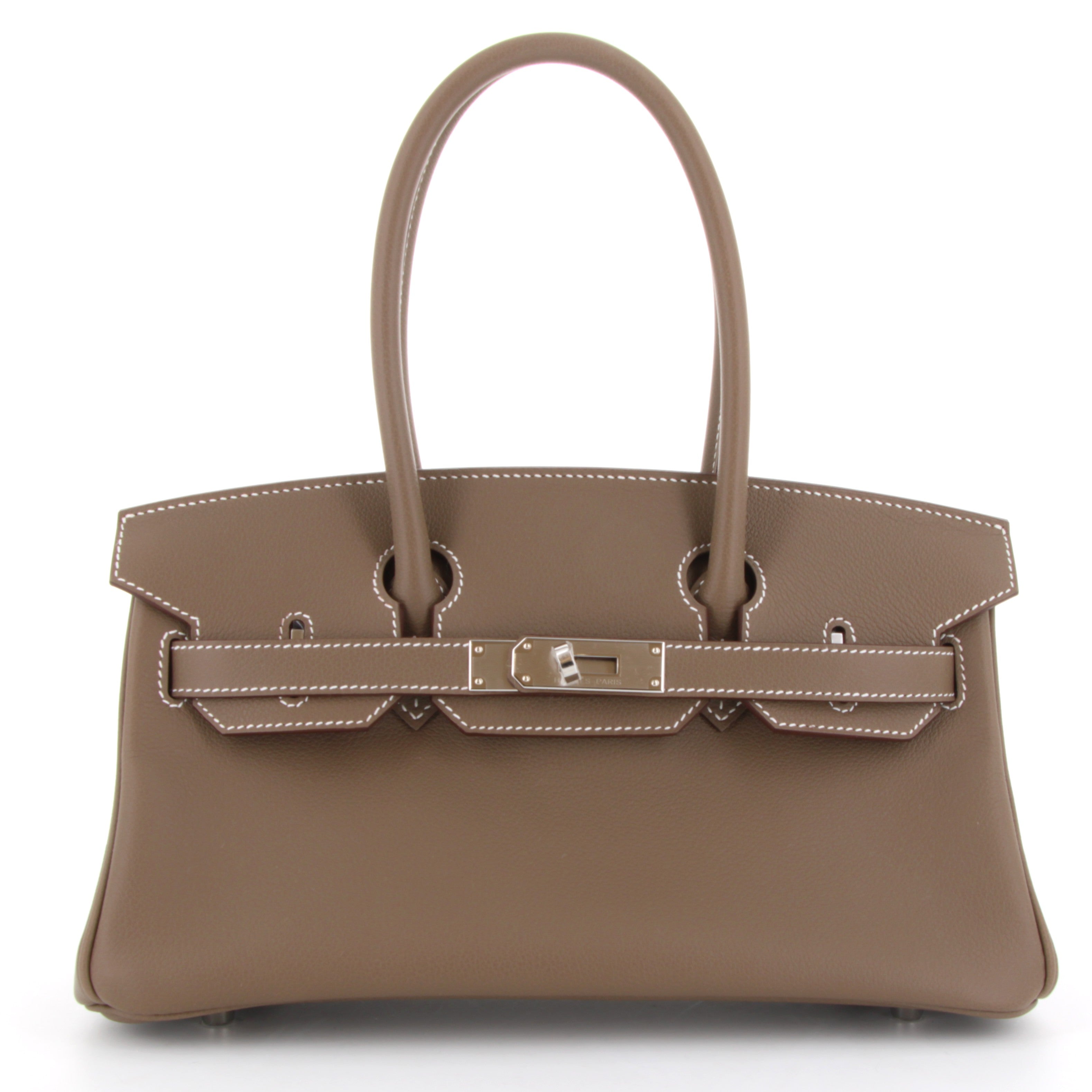 Hermes Birkin Shoulder Evercolor Etoupe Finition Palladié