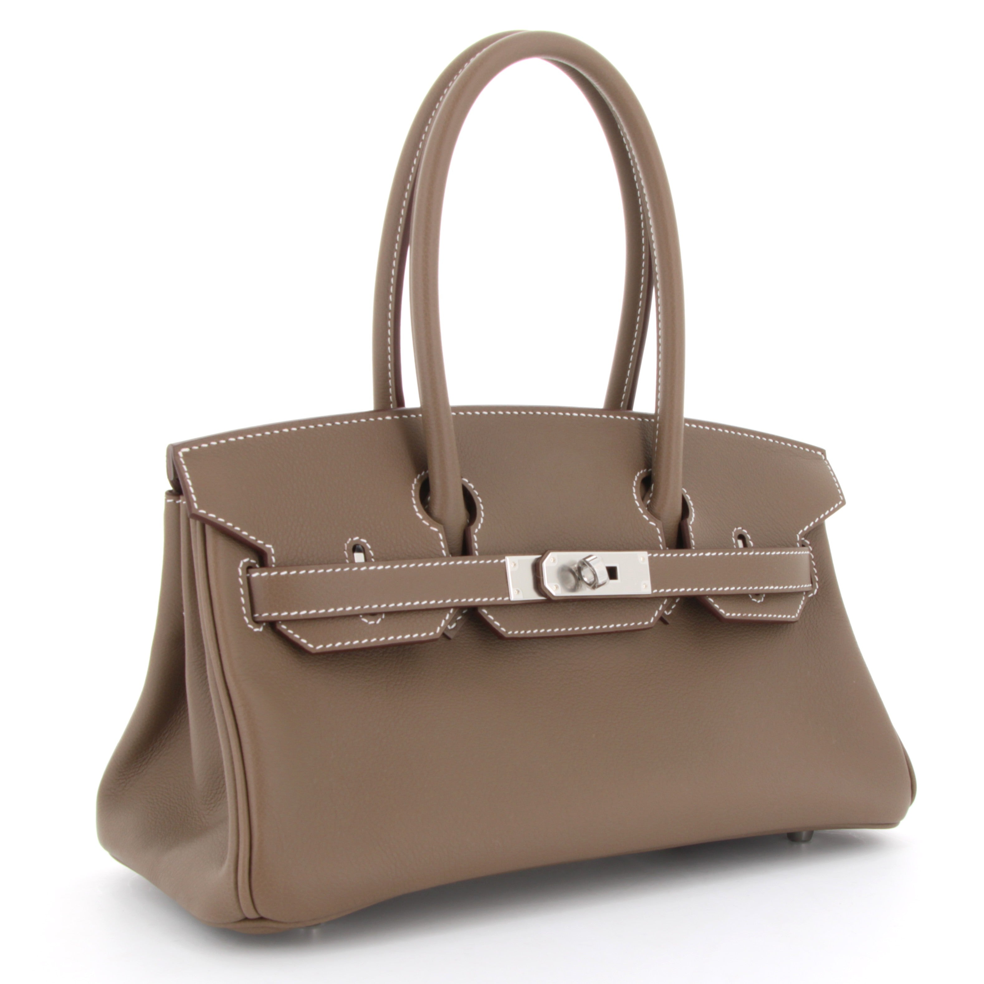 Hermes Birkin Shoulder Evercolor Etoupe Finition Palladié