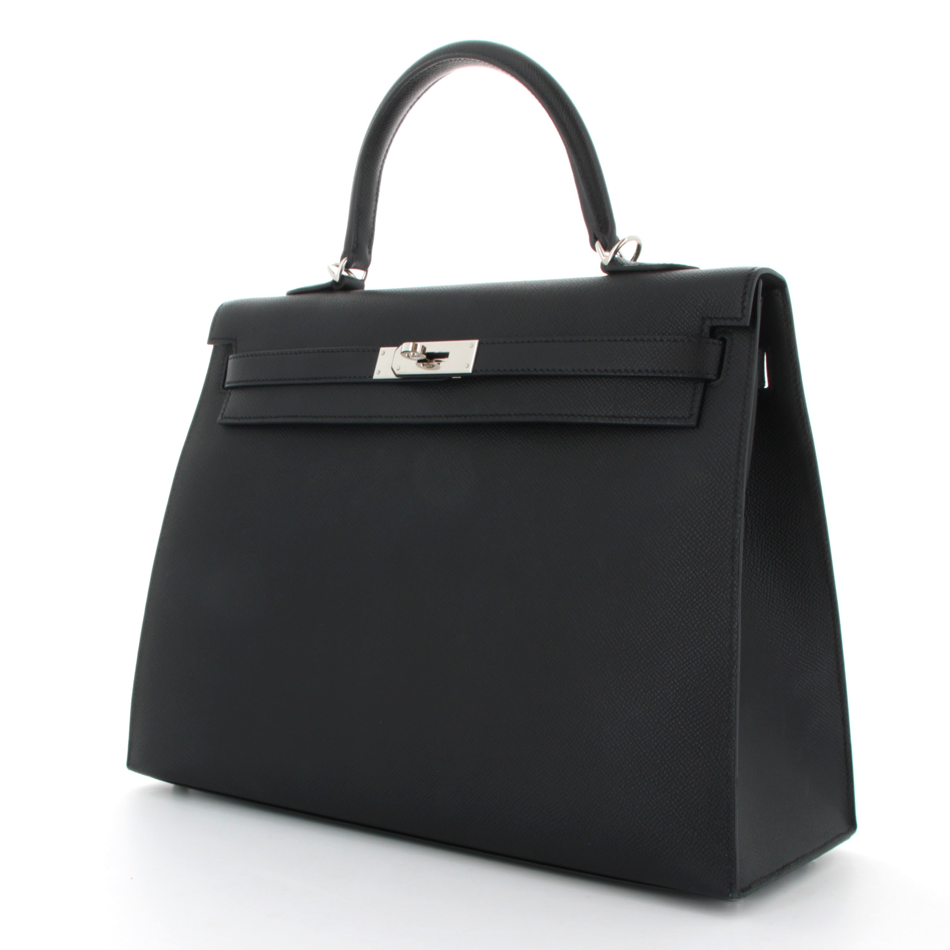 Hermes Kelly 35 Noir Epsom Finition Palladié