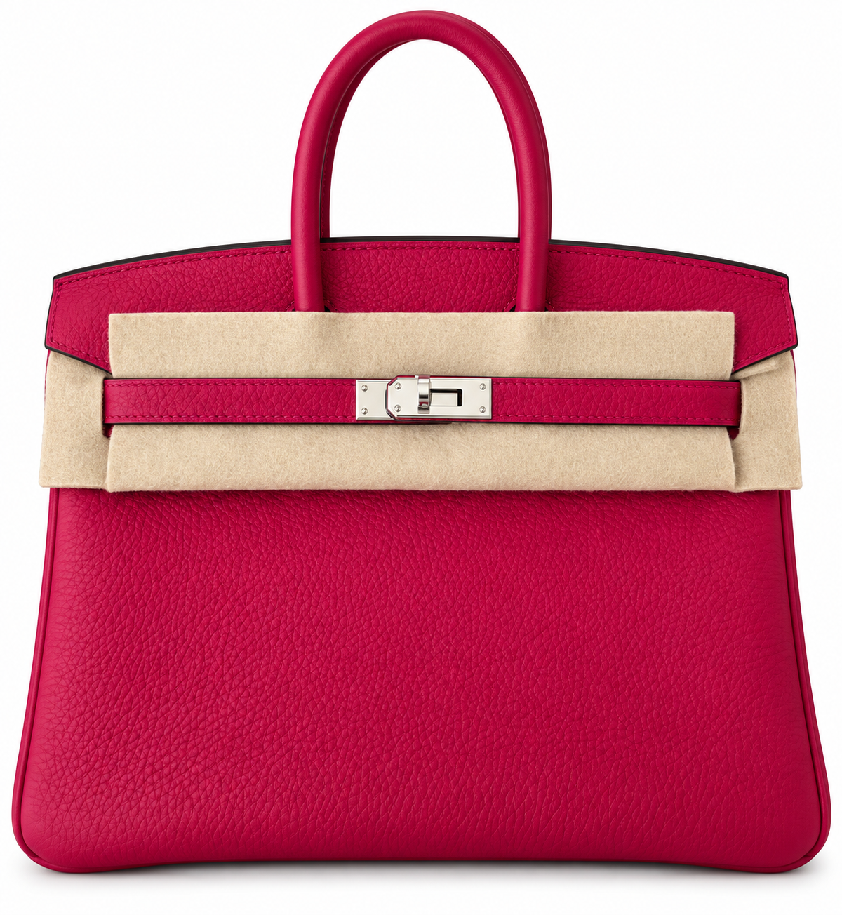 HERMÈS BIRKIN 25 TOGO ROSE MEXICO FINITION PALLADIÉ