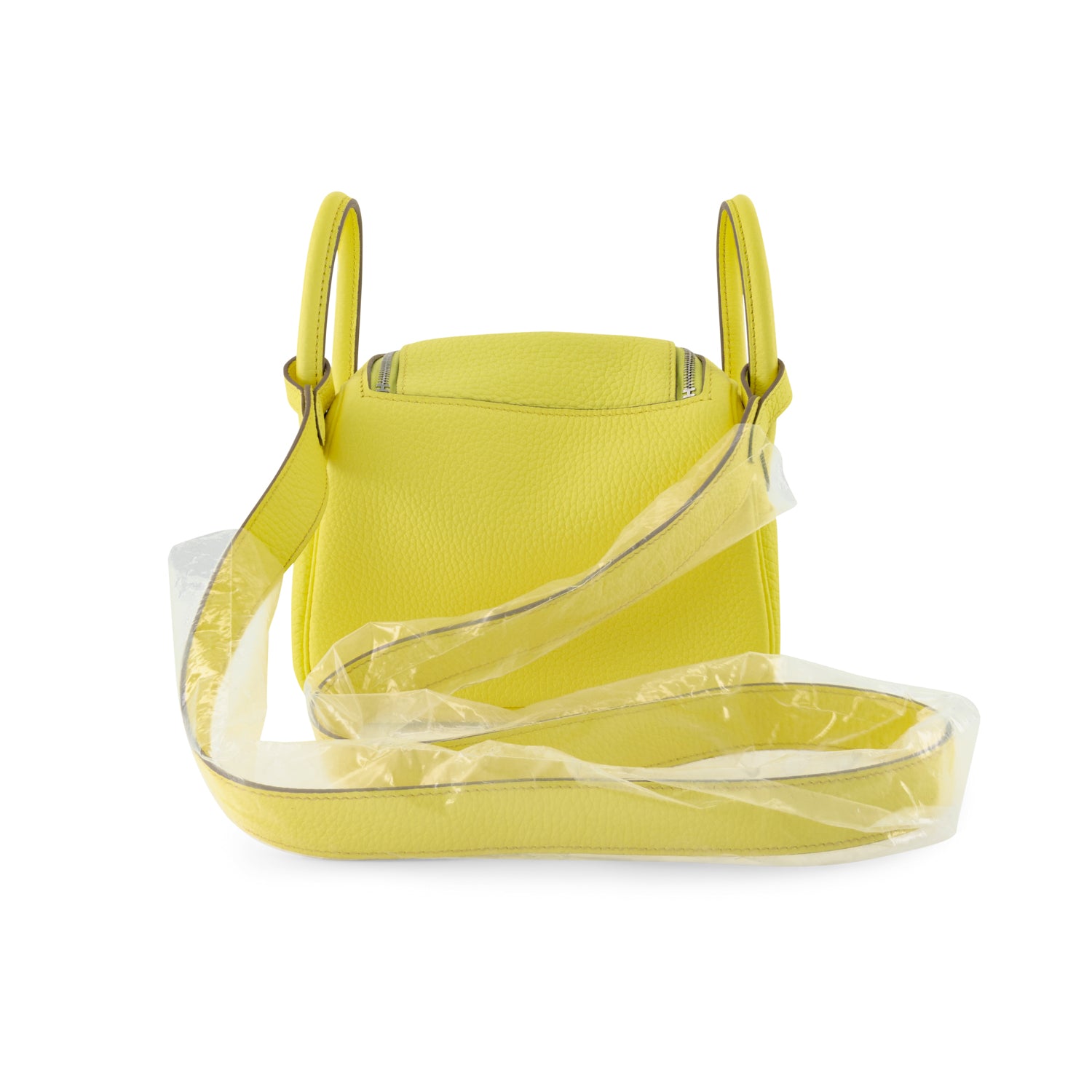 HERMES Mini Lindy Limoncello Taurillon Clemence Finition Palladié