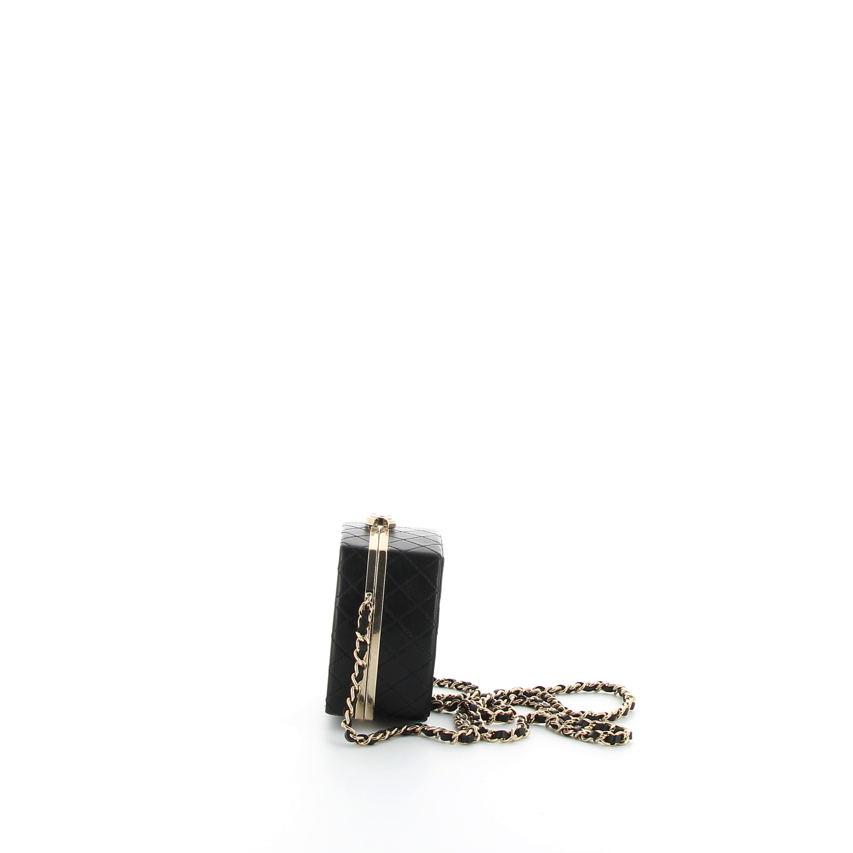 CHANEL Sac Poudrier noir et doré