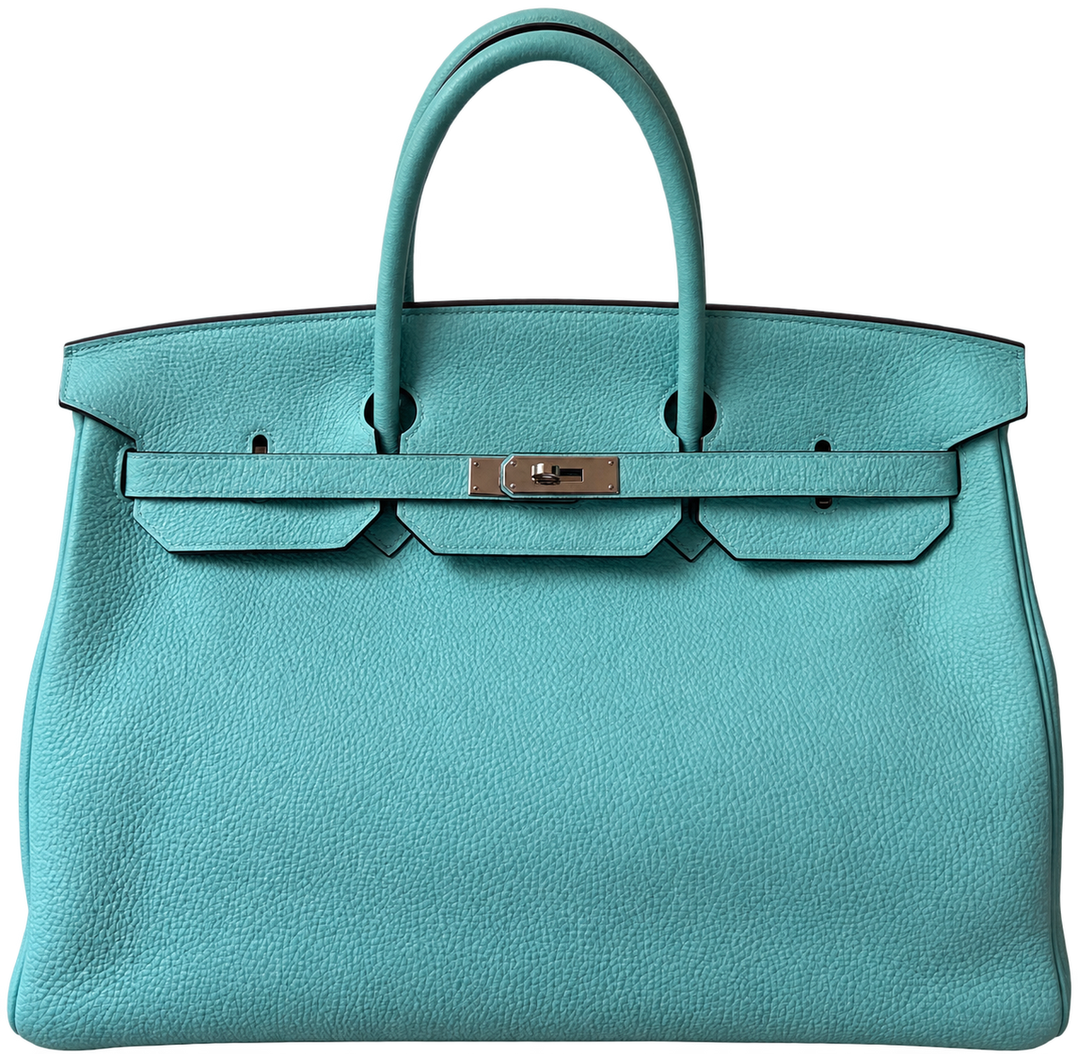 HERMÈS BIRKIN 40 BLEU ATOLL TOGO FINITION PALLADIÉ